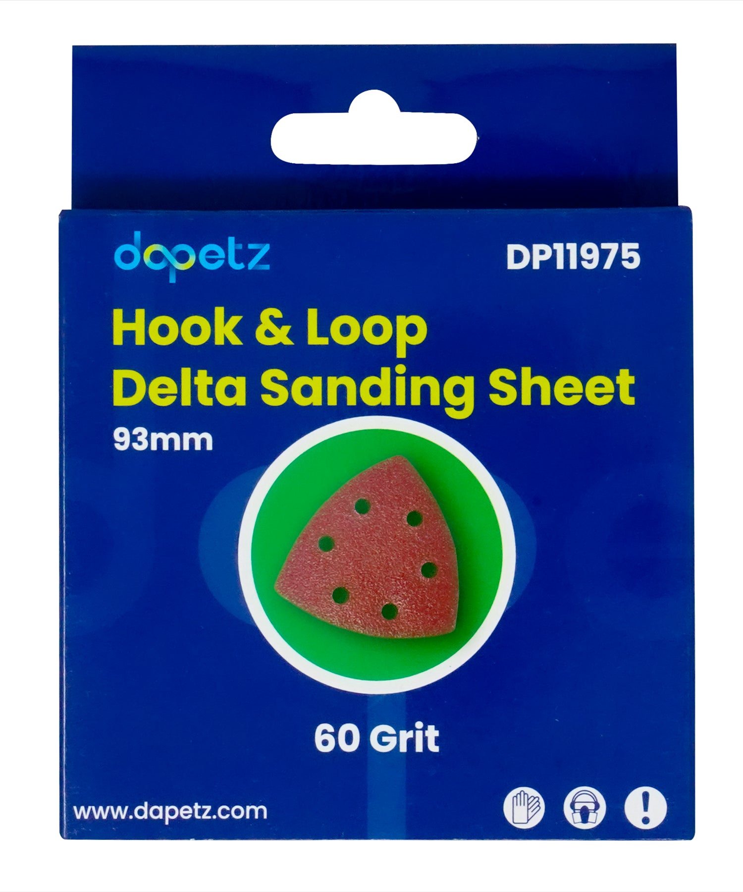 Dapetz Mouse Sanding Sheet 60 Grit Sandpaper Detail Palm Sander Pad 93mm (Pack of 5)