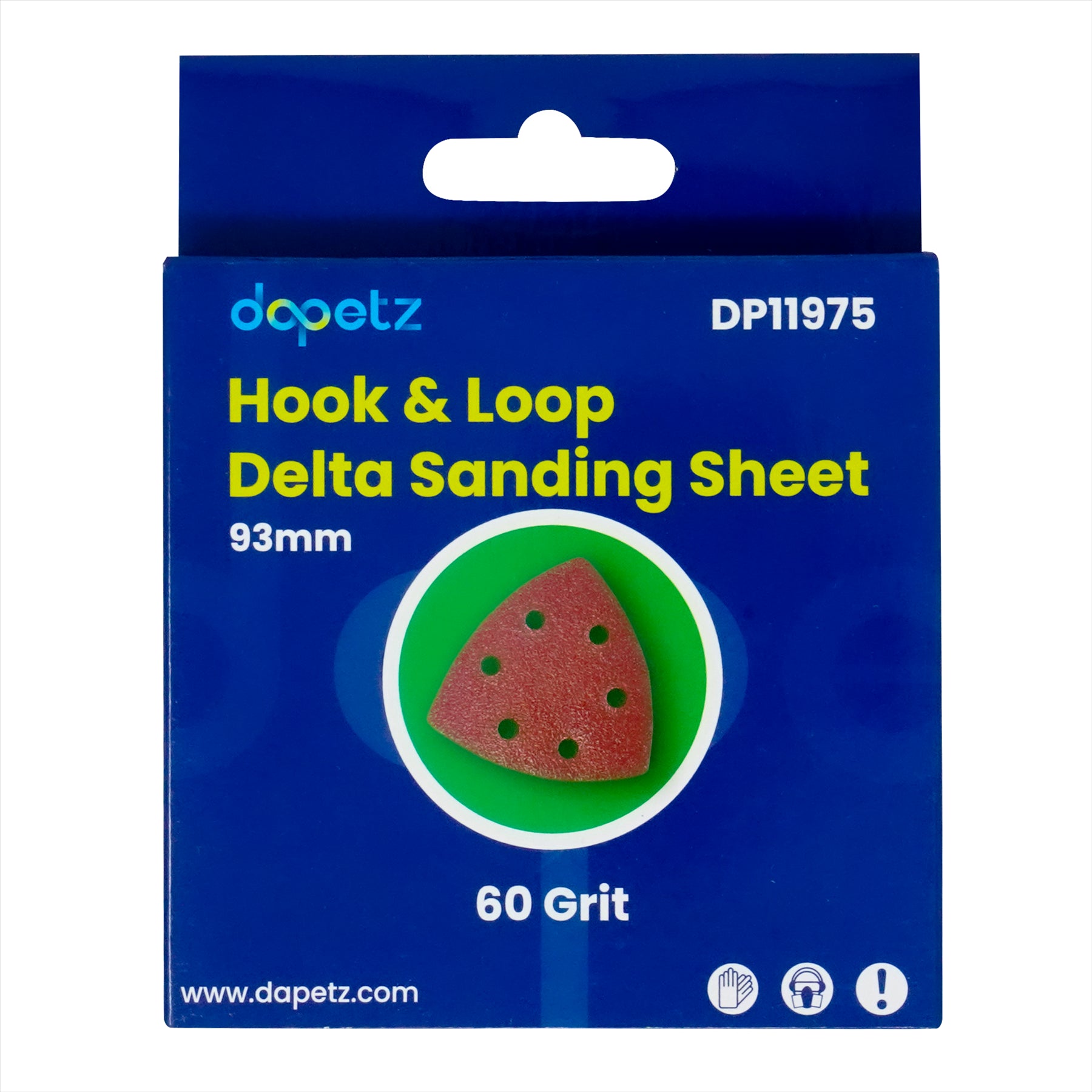 Dapetz Mouse Sanding Sheet 60 Grit Sandpaper Detail Palm Sander Pad 93mm (Pack of 5)