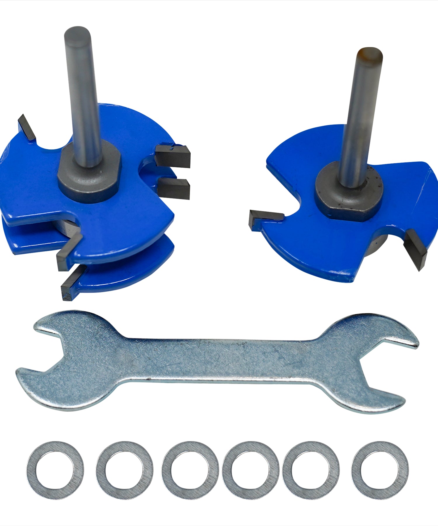 Tongue And Groove Router Bit 2PC Set 1/4" Shank T Type 3 Tooth Cutter Washers