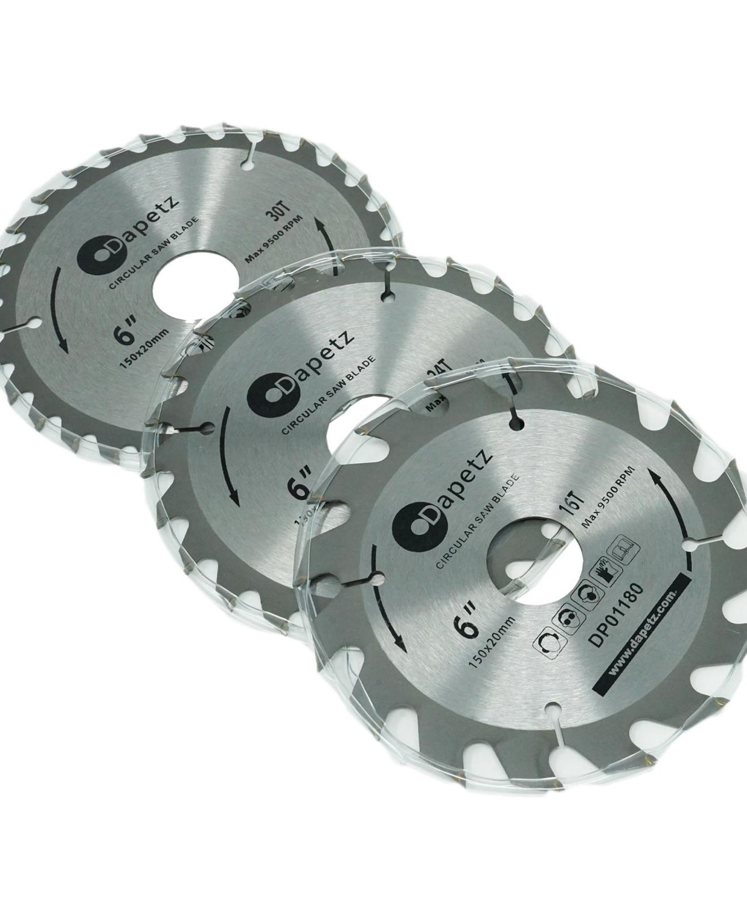 3 TCT Circular Saw Blade 150mm Diameter 30mm Bore | Mitre & Chop Saw by Dapetz