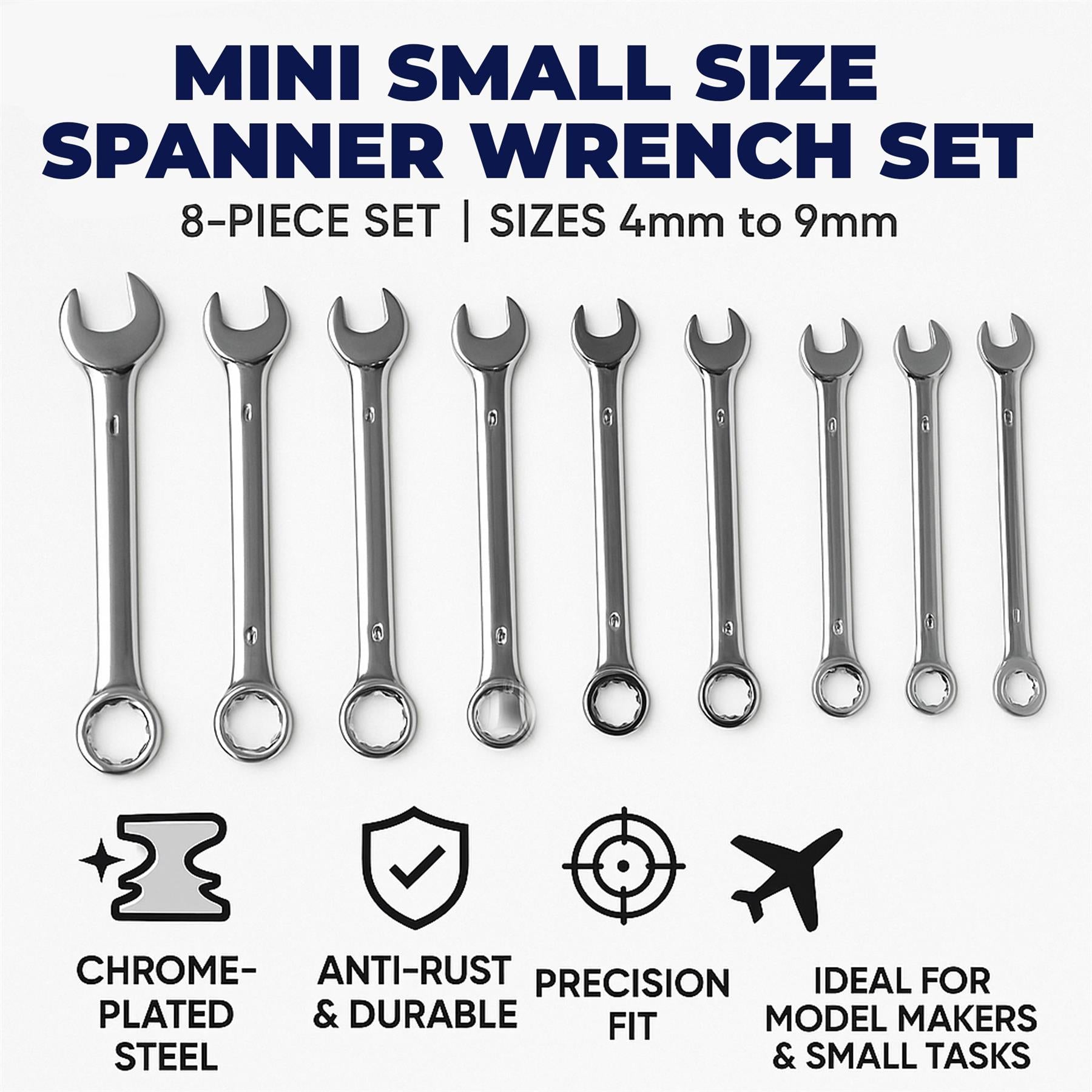 Mini Size Spanner Model Makers Small Wrench Set Combination 4-9mm With Warranty By Dapetz
