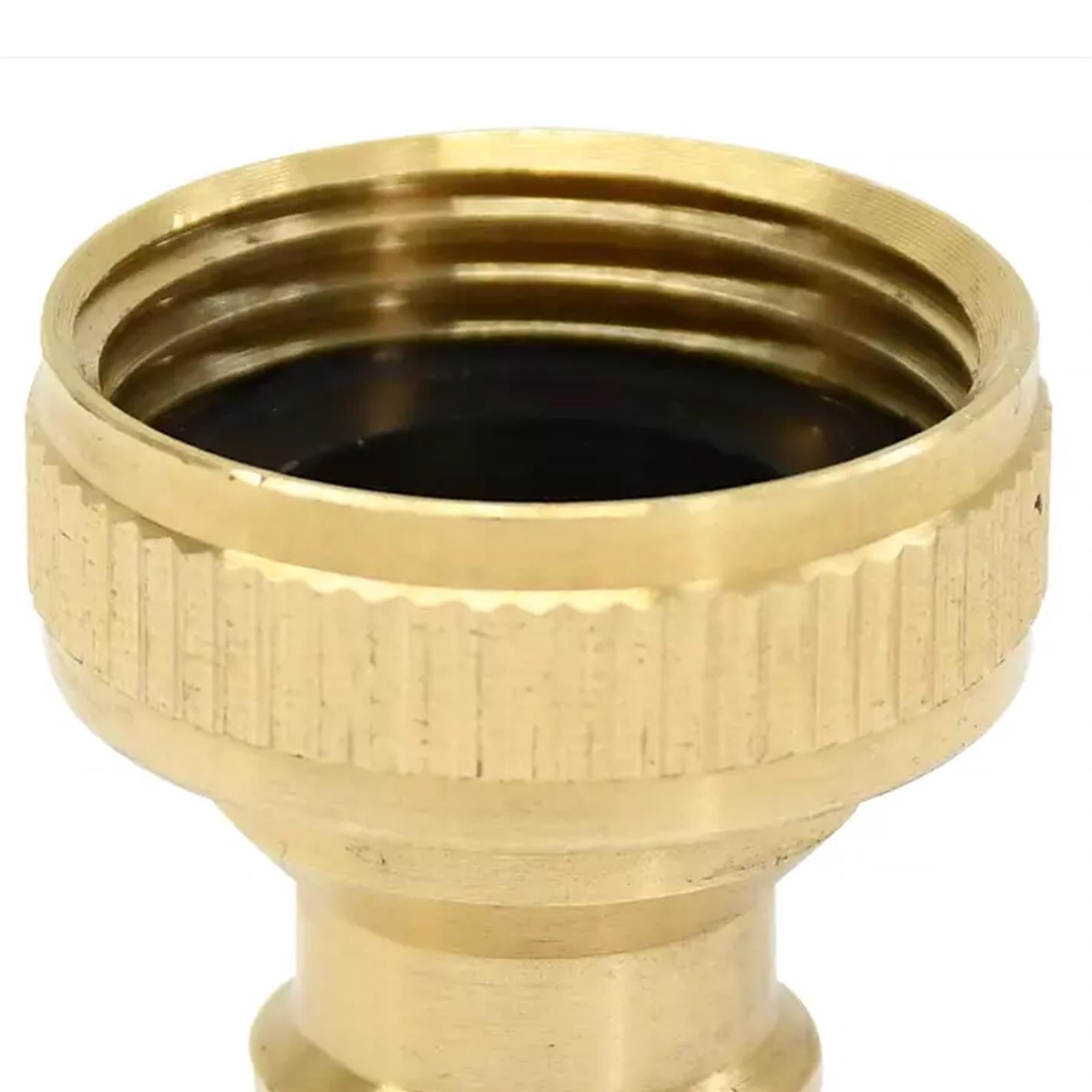 3x Brass Hose Tap Connector 3/4" Threaded Garden Water Pipe Adaptor Fitting By Dapetz