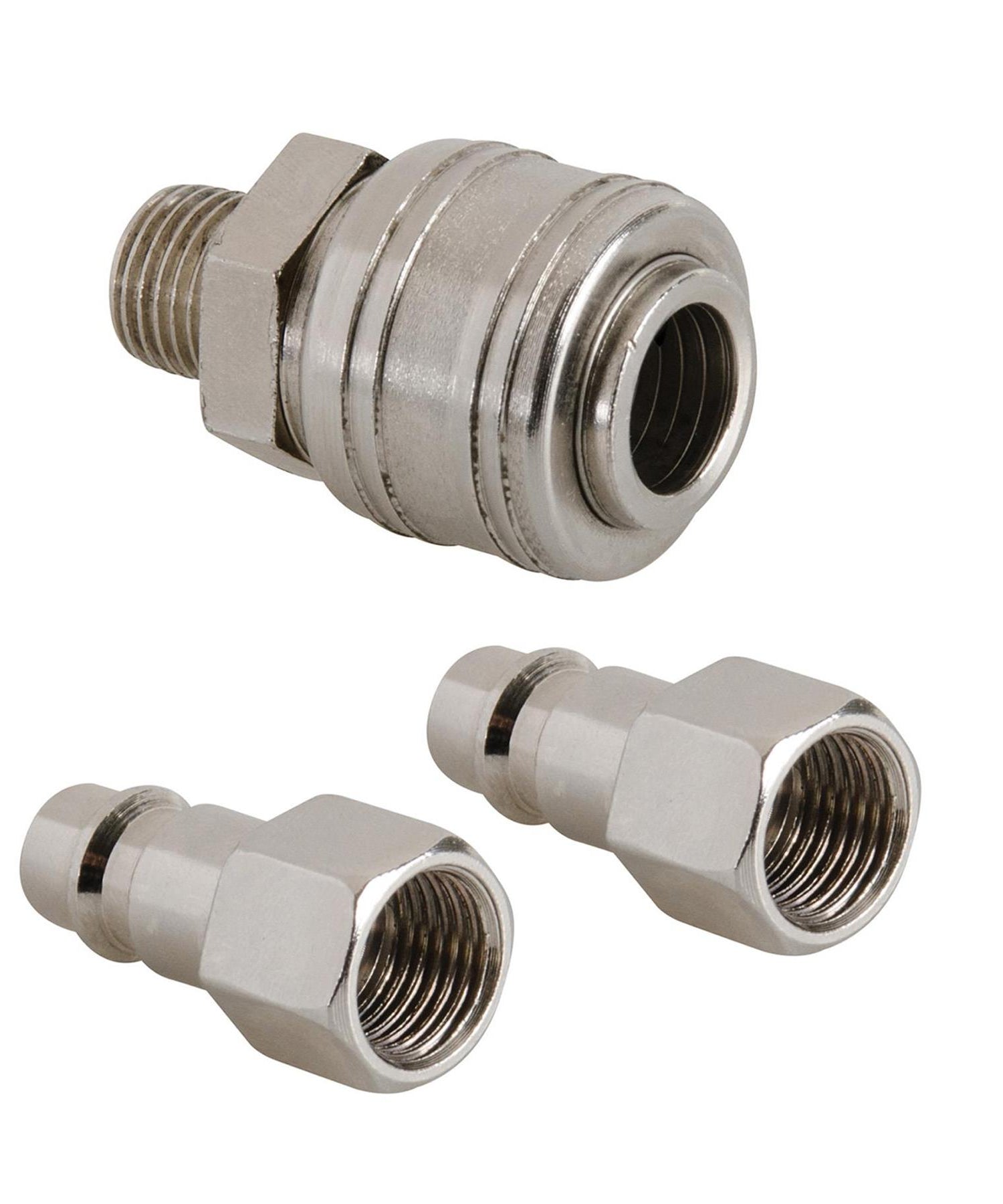 Euro Air Line Hose Fitting Connector Quick Release Coupler 1/4" BSP Bayonet 3Pcs