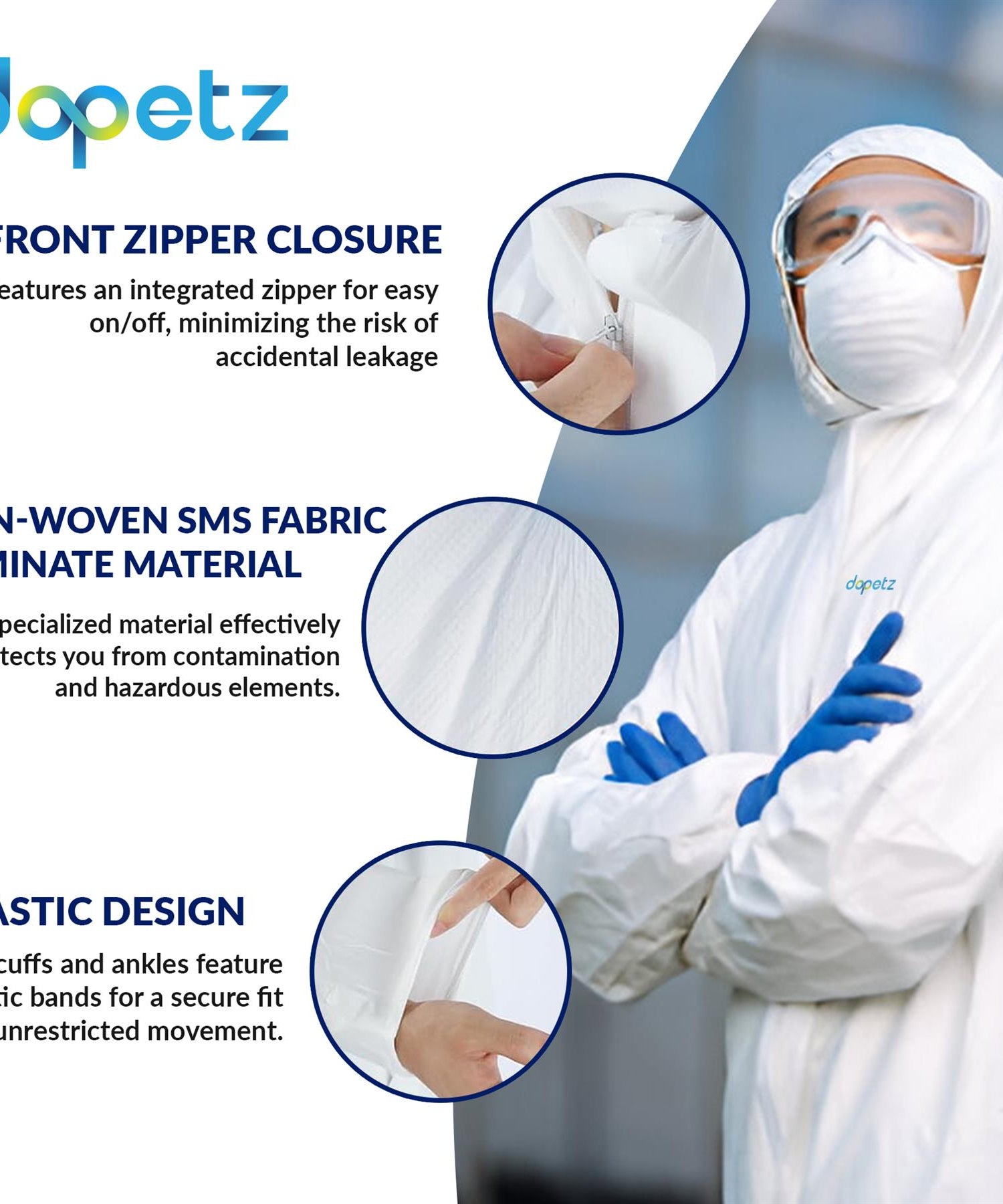 Disposable Paper Suit Protective Overall Coveralls Large 128cm 50" By Dapetz