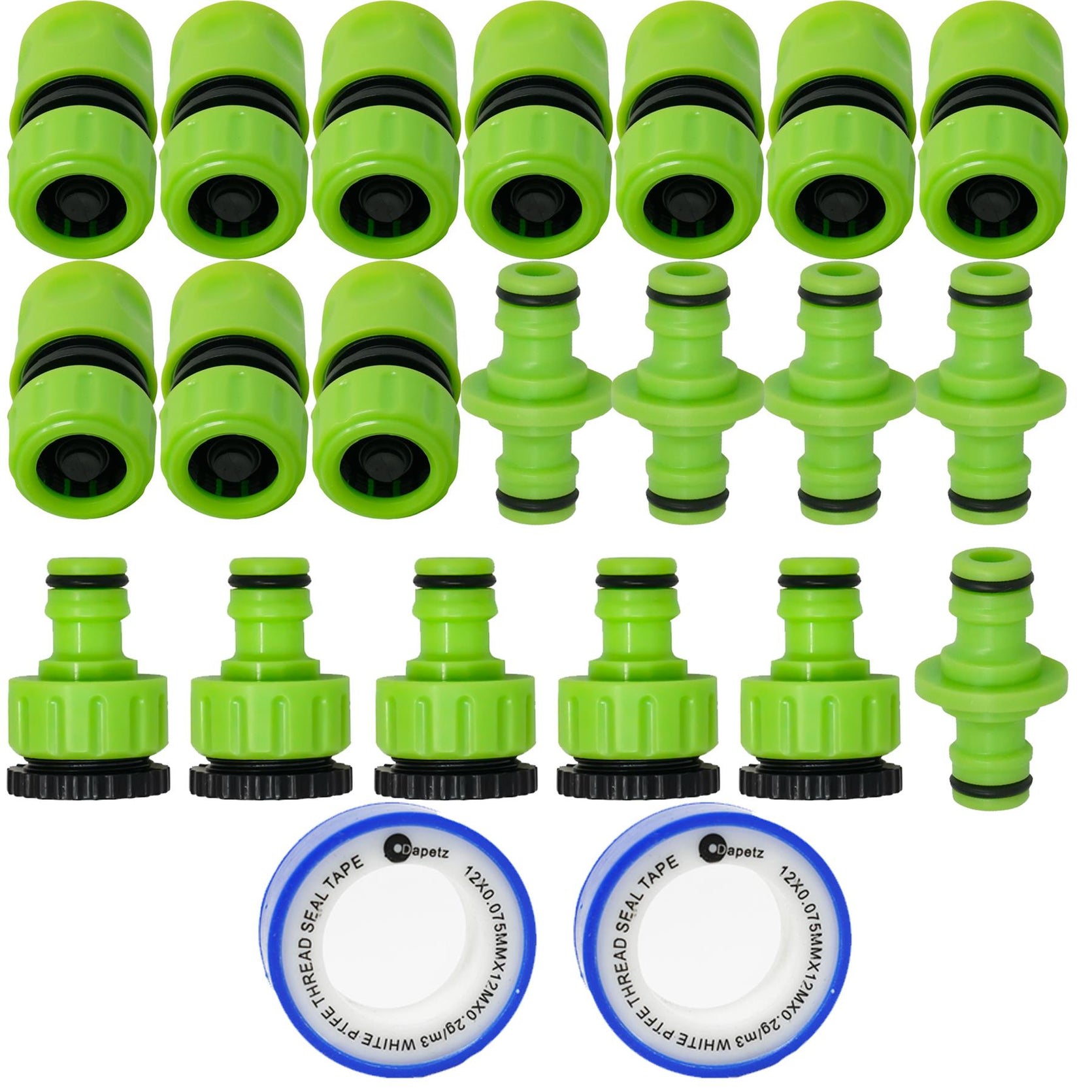 22PCs Hose Pipe Connectors Sets Water Watering Garden Tap Connector Fitting