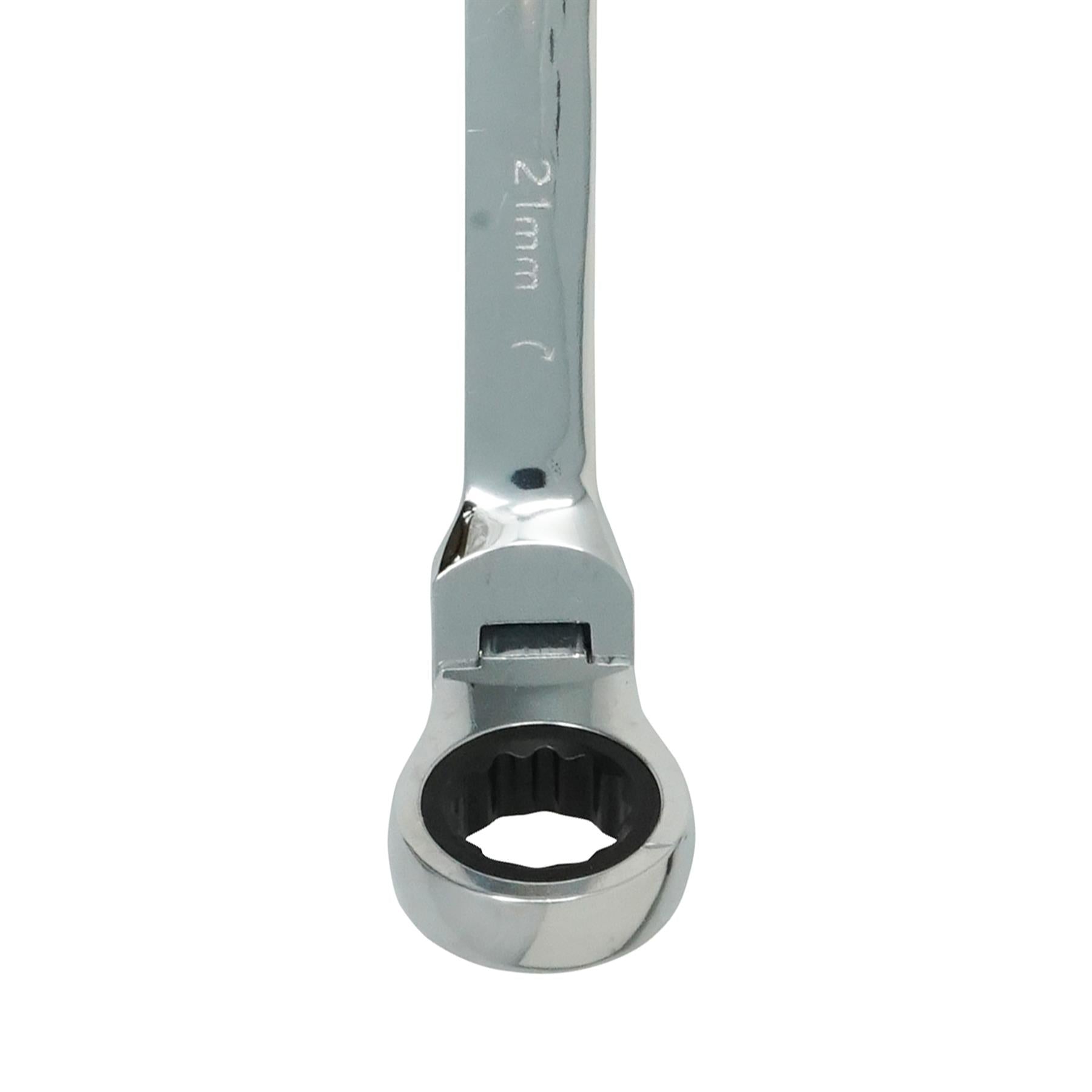 Flexible Head Ratchet Metric Spanner Open End & Ring Guaranteed 21mm By Dapetz - Dapetz