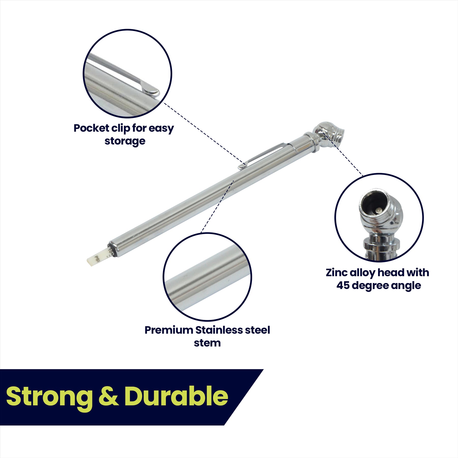 2PCS Tyre Pressure Gauge Safety Kit Include Tyre Tread Depth Gauge Stainless Steel Tyre Depth Measurement Tool For Cars Motorcycles Trucks Buses