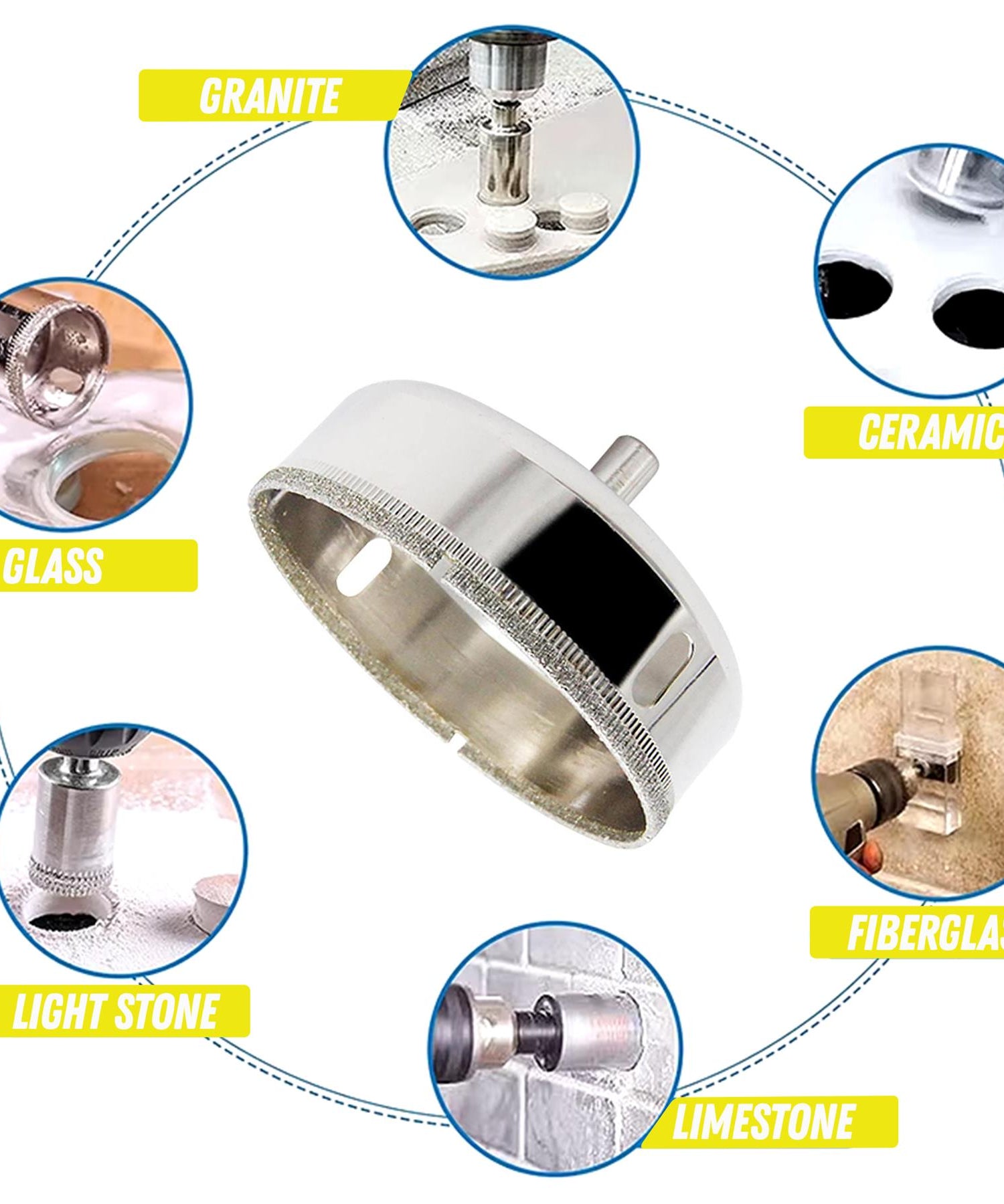 Diamond Holesaw 95mm Drill Bit Cutter – Tile, Ceramic, Glass, Porcelain, Marble By Dapetz