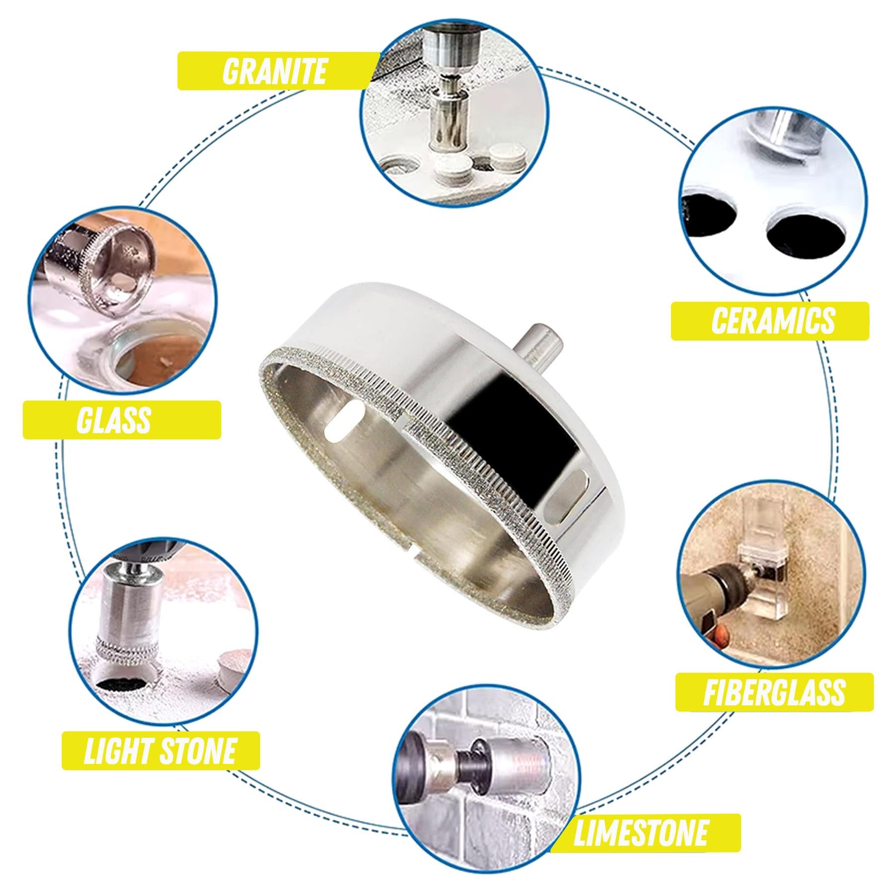 Diamond Holesaw 95mm Drill Bit Cutter – Tile, Ceramic, Glass, Porcelain, Marble By Dapetz