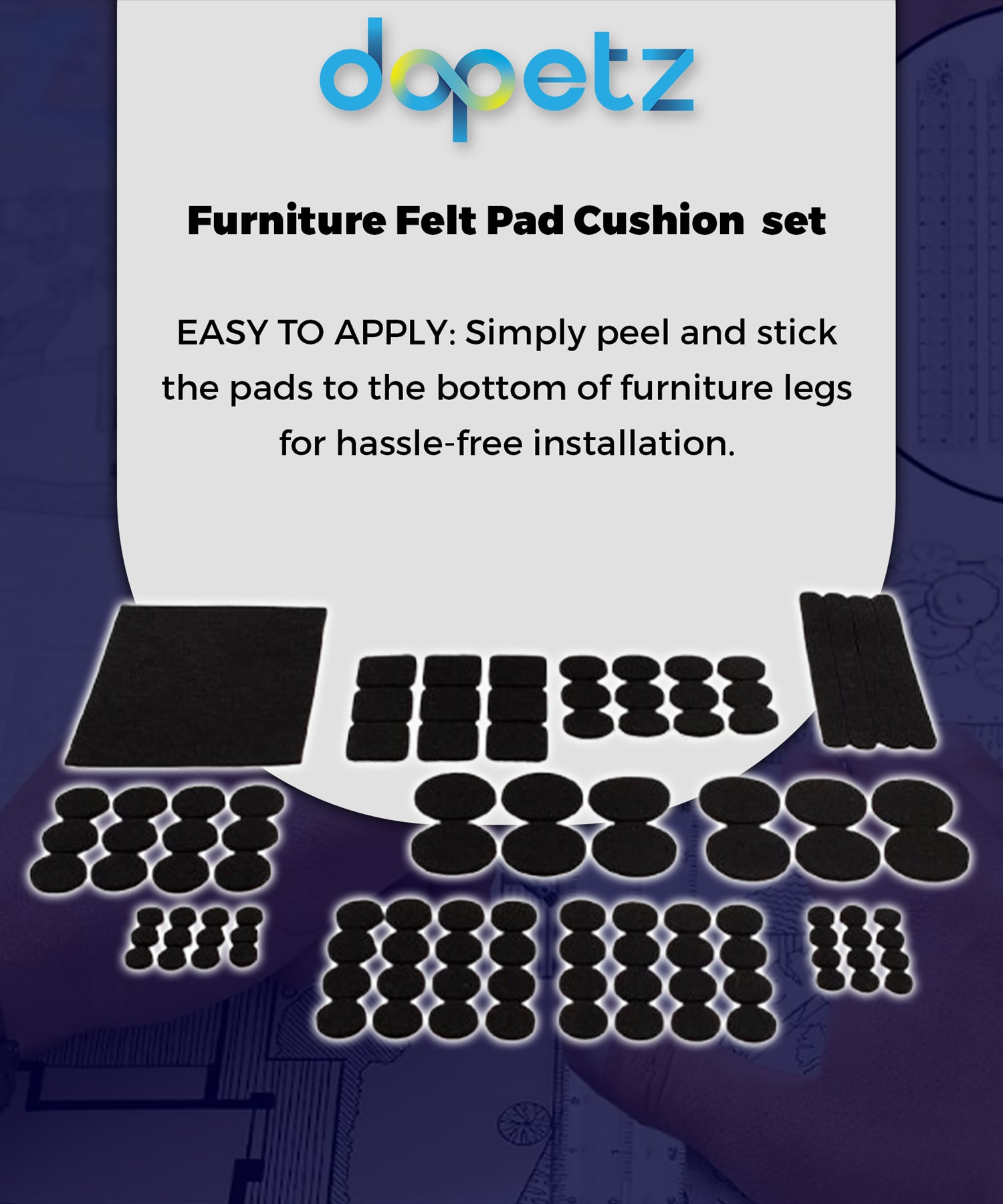 60 pieces of Furniture Felt Pad Cushion  set