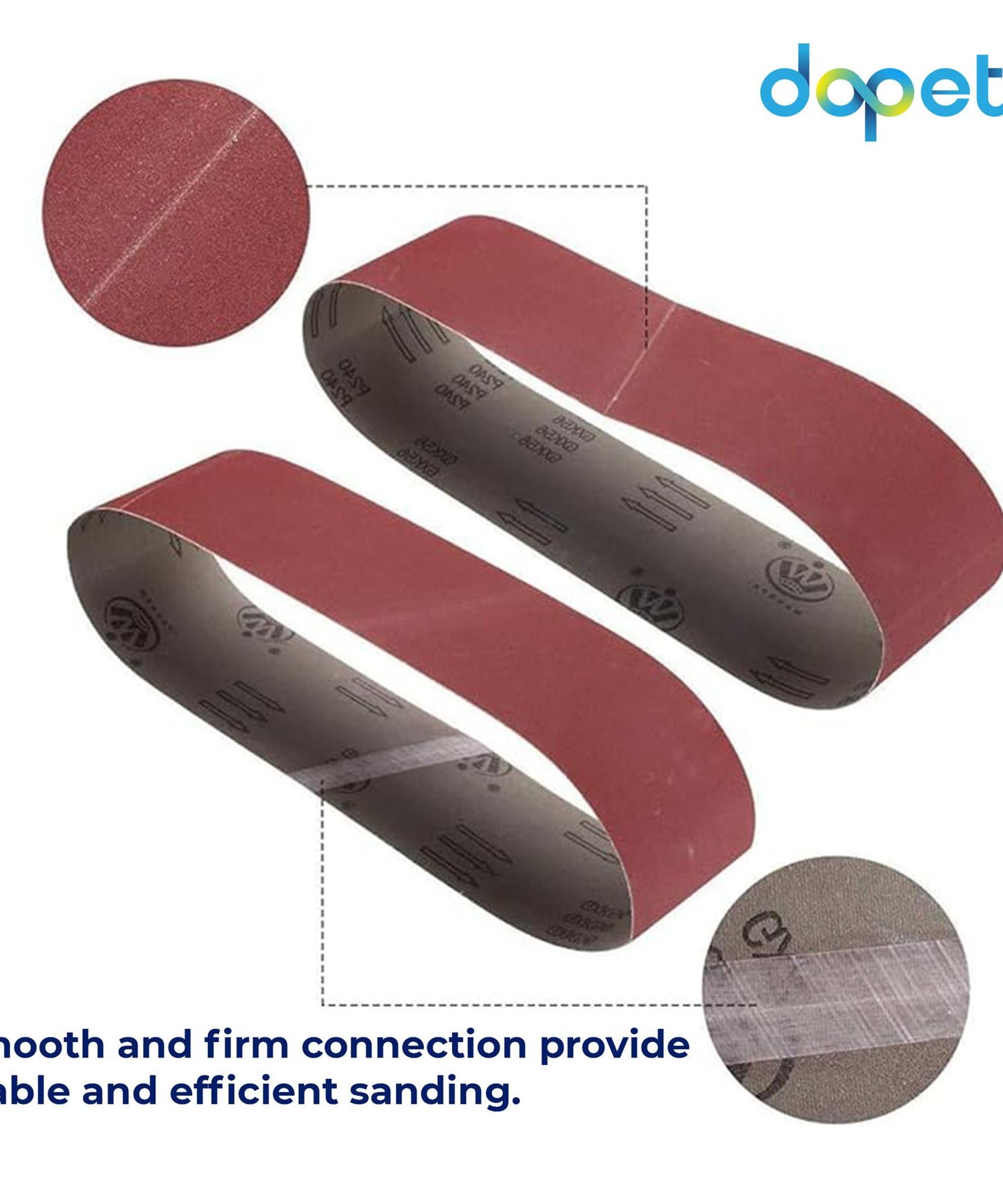 (Pcs of 10) Sanding Belts 75mm x 533mm 60 Grit by Dapetz Sanders