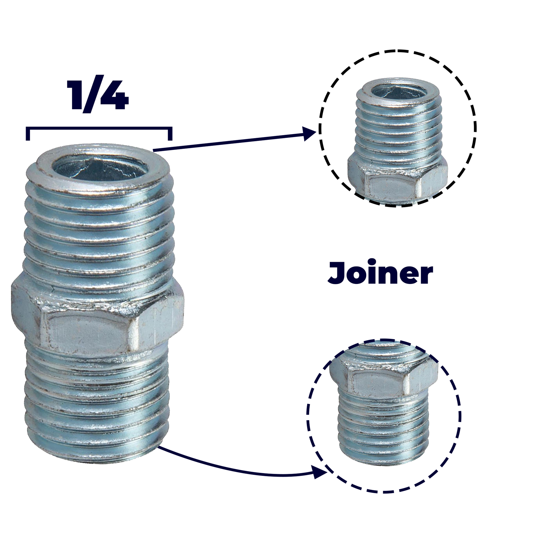 5PC Air Line Rubber Hose Set With Connectors Quick Release 1/4" BSP Male Thread  by Dapetz