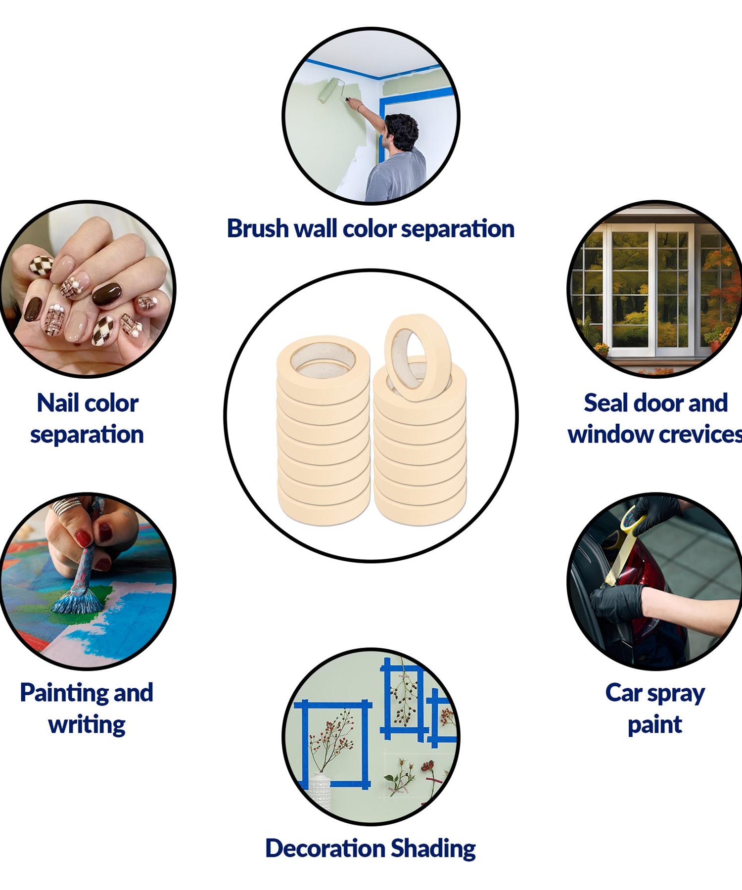 New Masking Tape Indoor Outdoor DIY Painting Decorating  25mmx  40m- 48 PC