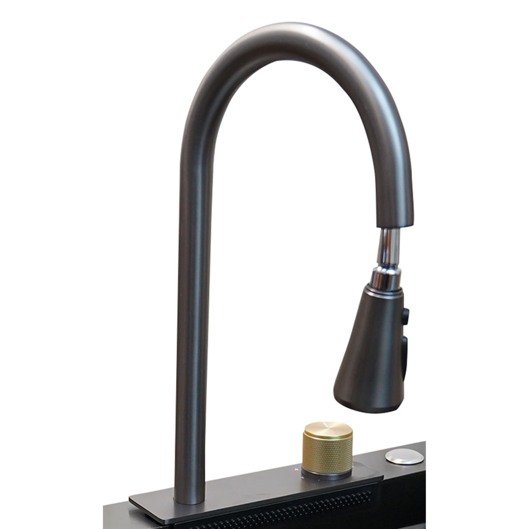 Kitchen Sink With Tap Multi-Purpose Nano Wash Basin Stylish Creative Sinks Black By Dapetz