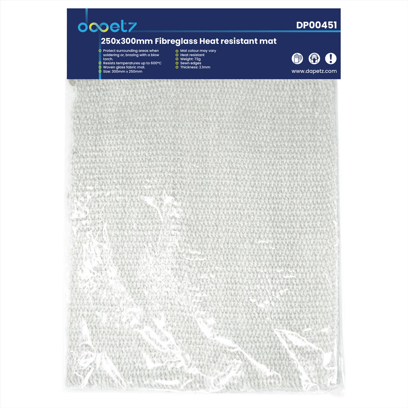 Dapetz Plumbers Soldering Mat, Heat Resistant & Flame Retardant Brazing Pad 300mm x 250mm