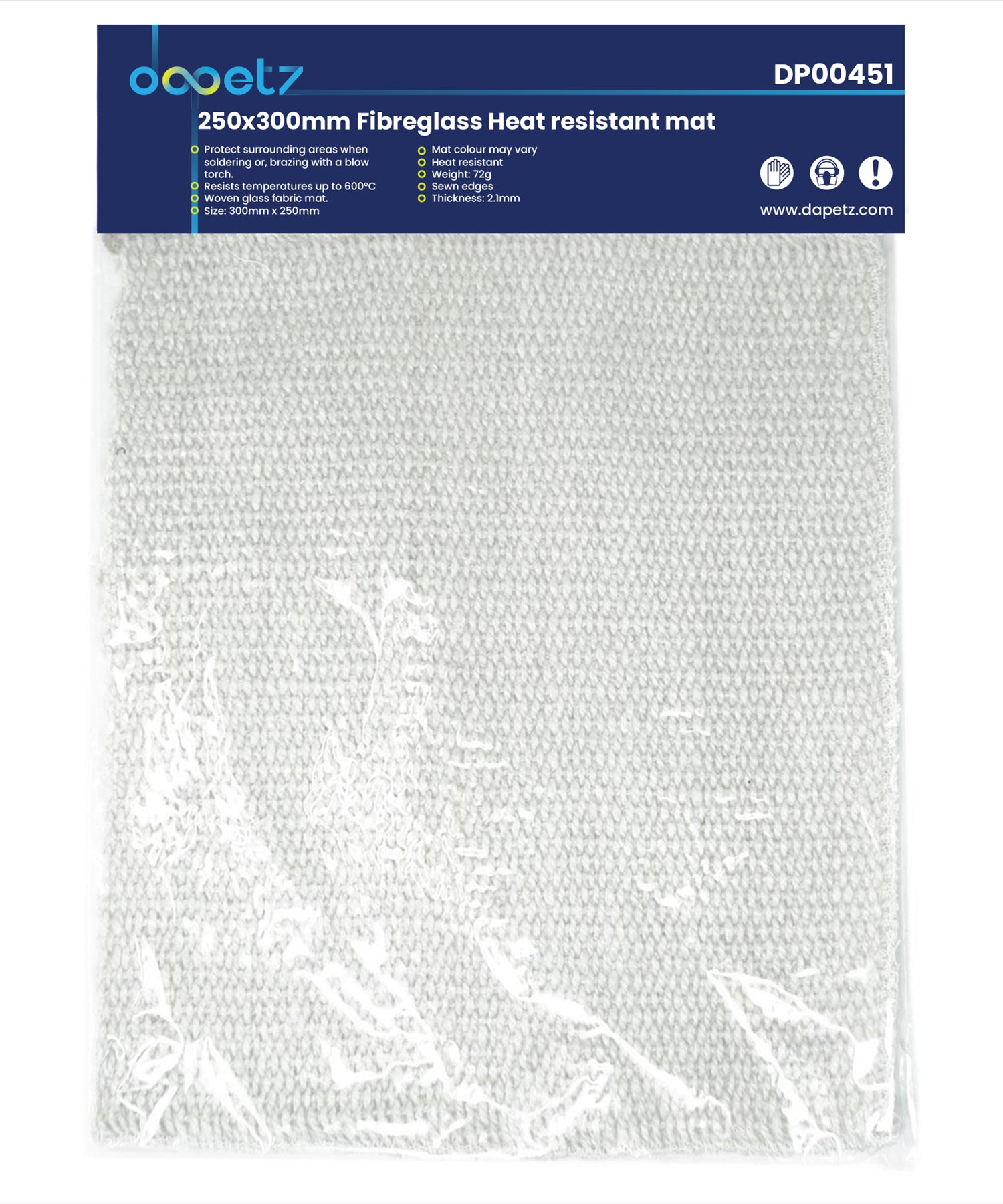 Dapetz Plumbers Soldering Mat, Heat Resistant & Flame Retardant Brazing Pad 300mm x 250mm