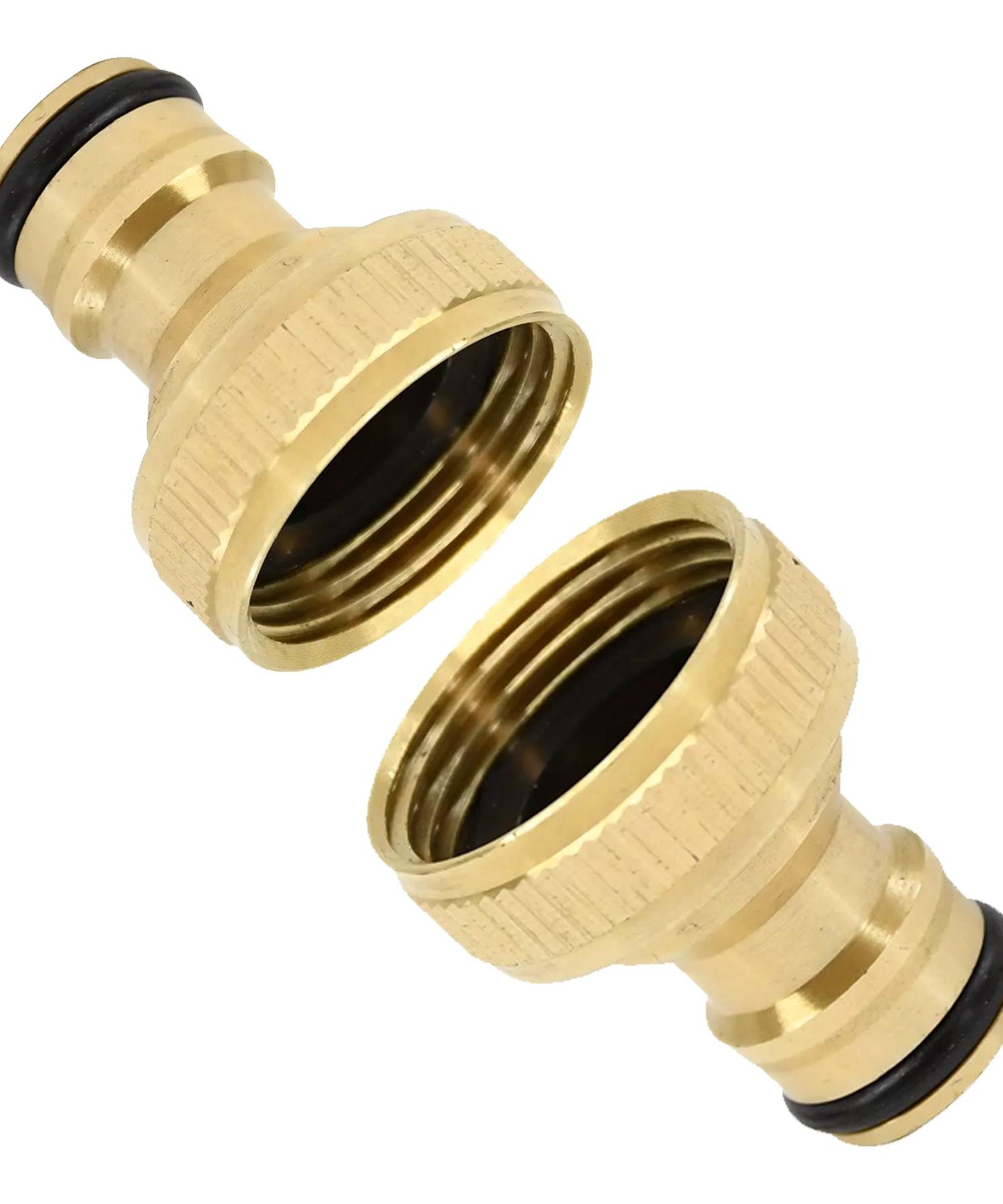 4x Brass Hose Tap Connector 3/4" Threaded Garden Water Pipe Adaptor Fitting By Dapetz
