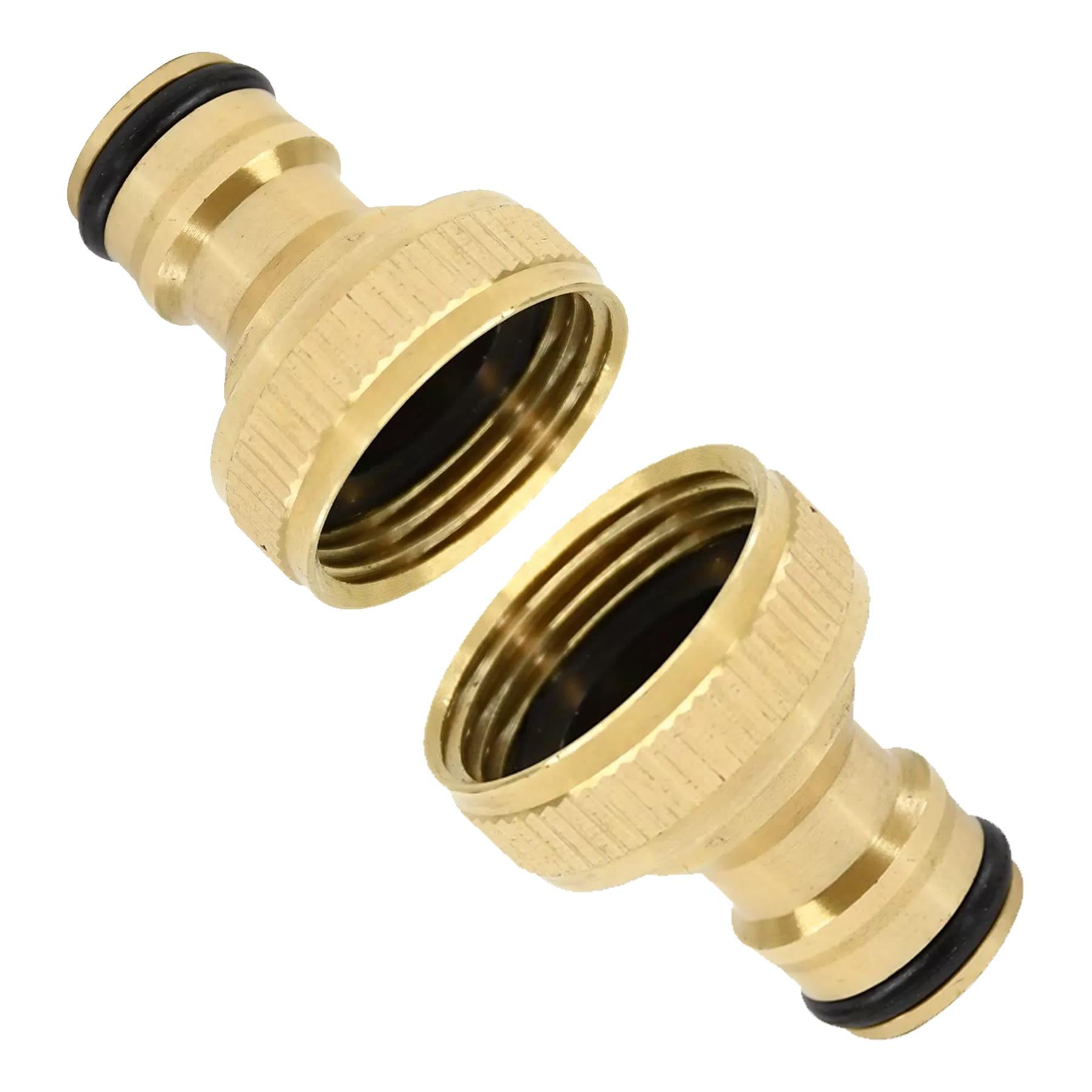 4x Brass Hose Tap Connector 3/4" Threaded Garden Water Pipe Adaptor Fitting By Dapetz
