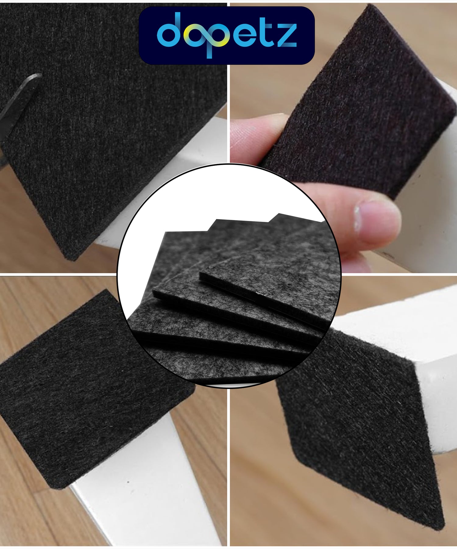 4 pieces Hardwood Floor Furniture Felt Pad Set by Dapetz