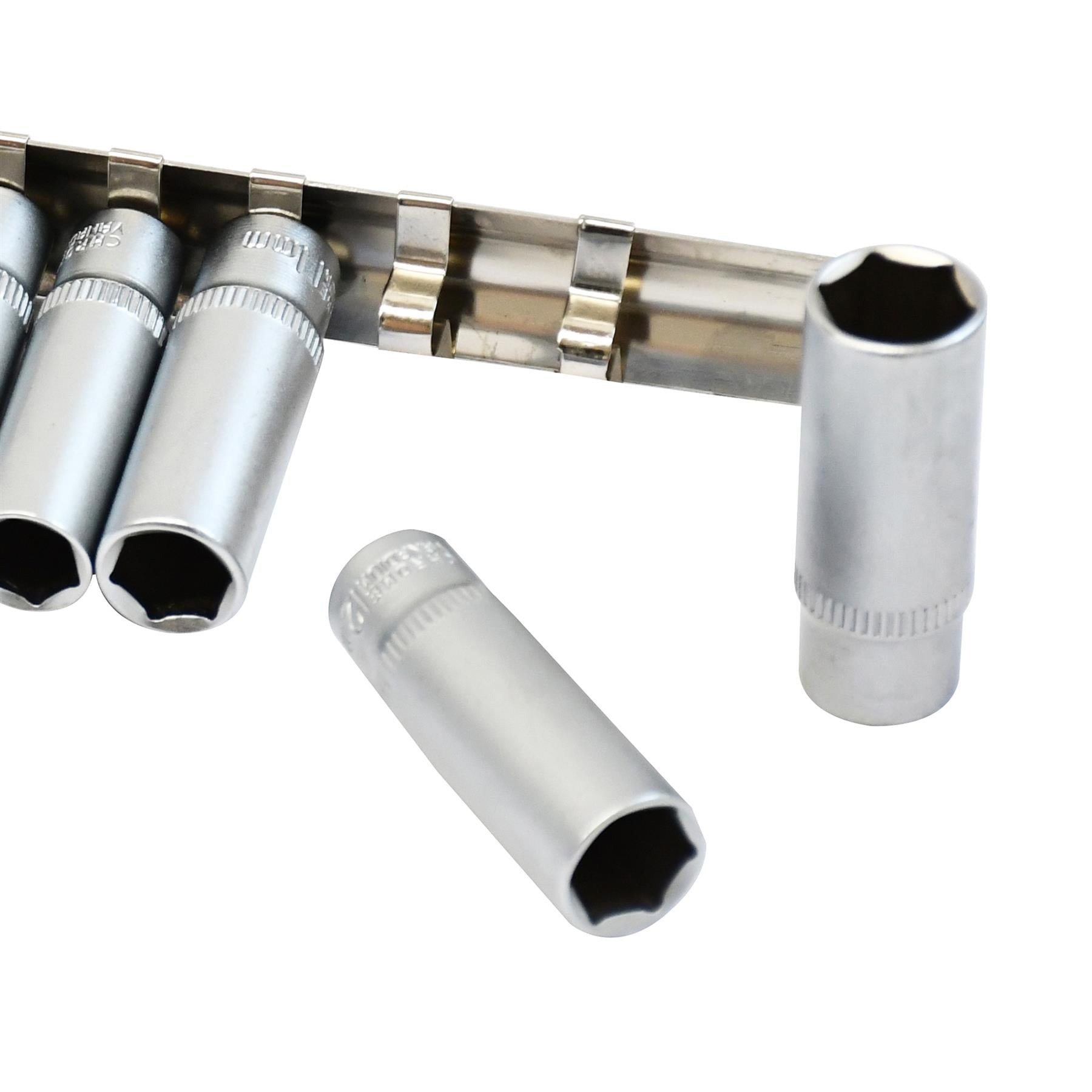 1/4" Deep Socket Set 11Pc 4 - 13mm Deep Drive Sockets Cr-V Long Reach By Dapetz