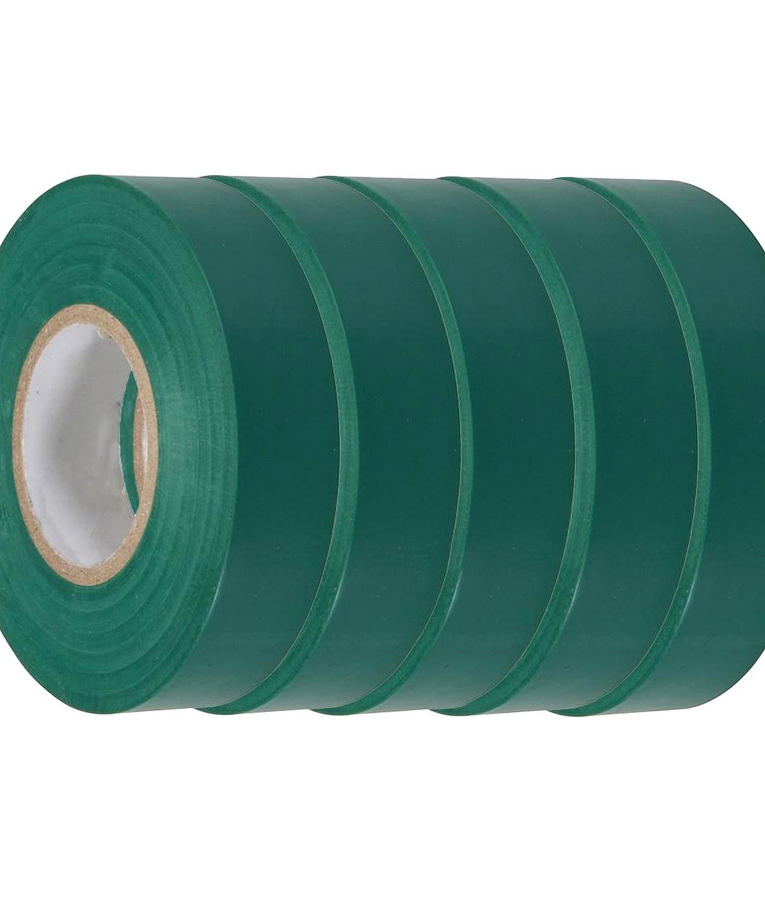 (Pack of 10) Electrical PVC Insulation Tape 22m Flame Retardant Rolls Green by Daptez