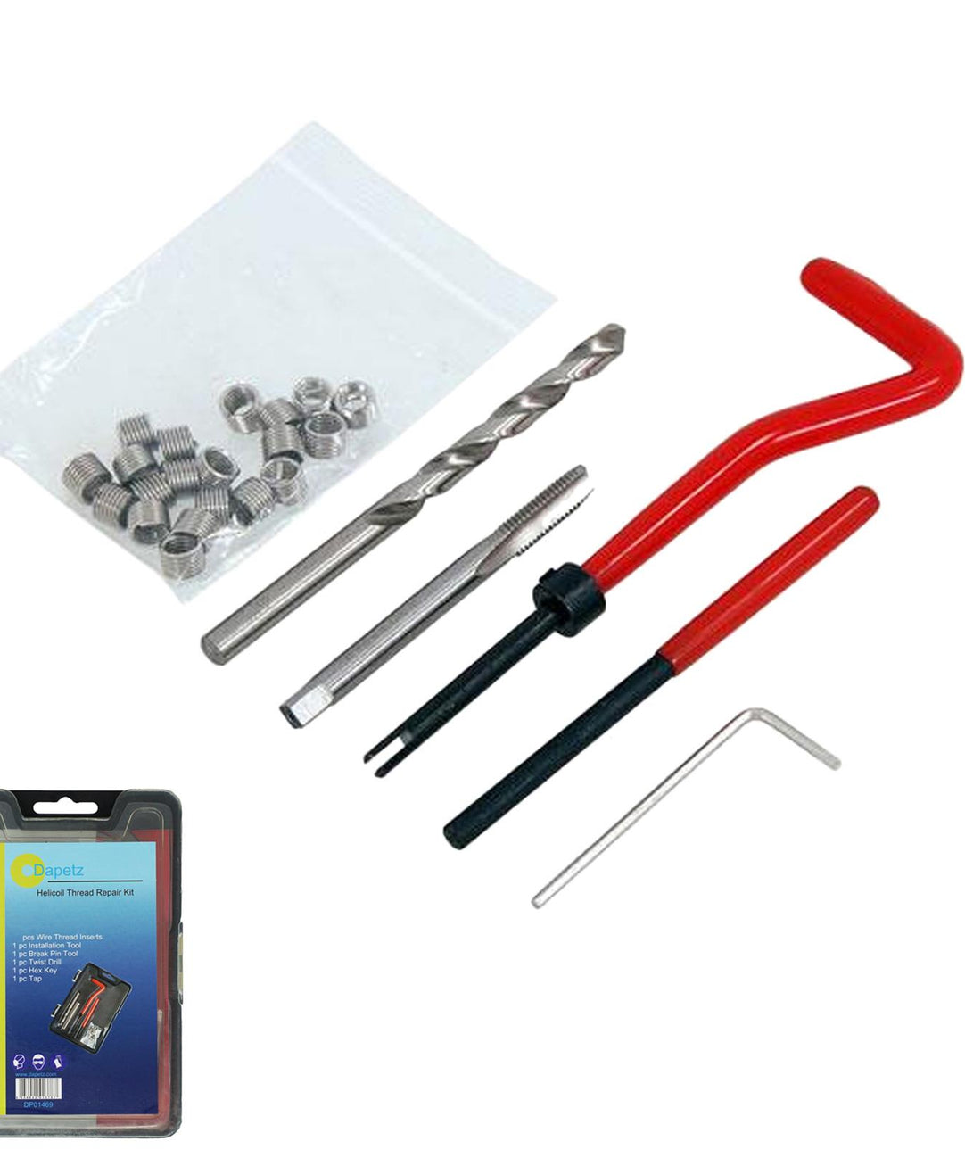 (Pack of 25) Helicoil Thread Repair Tool Kit M6 x 1.0 x 8.0mm | Garage & Automotive by Dapetz
