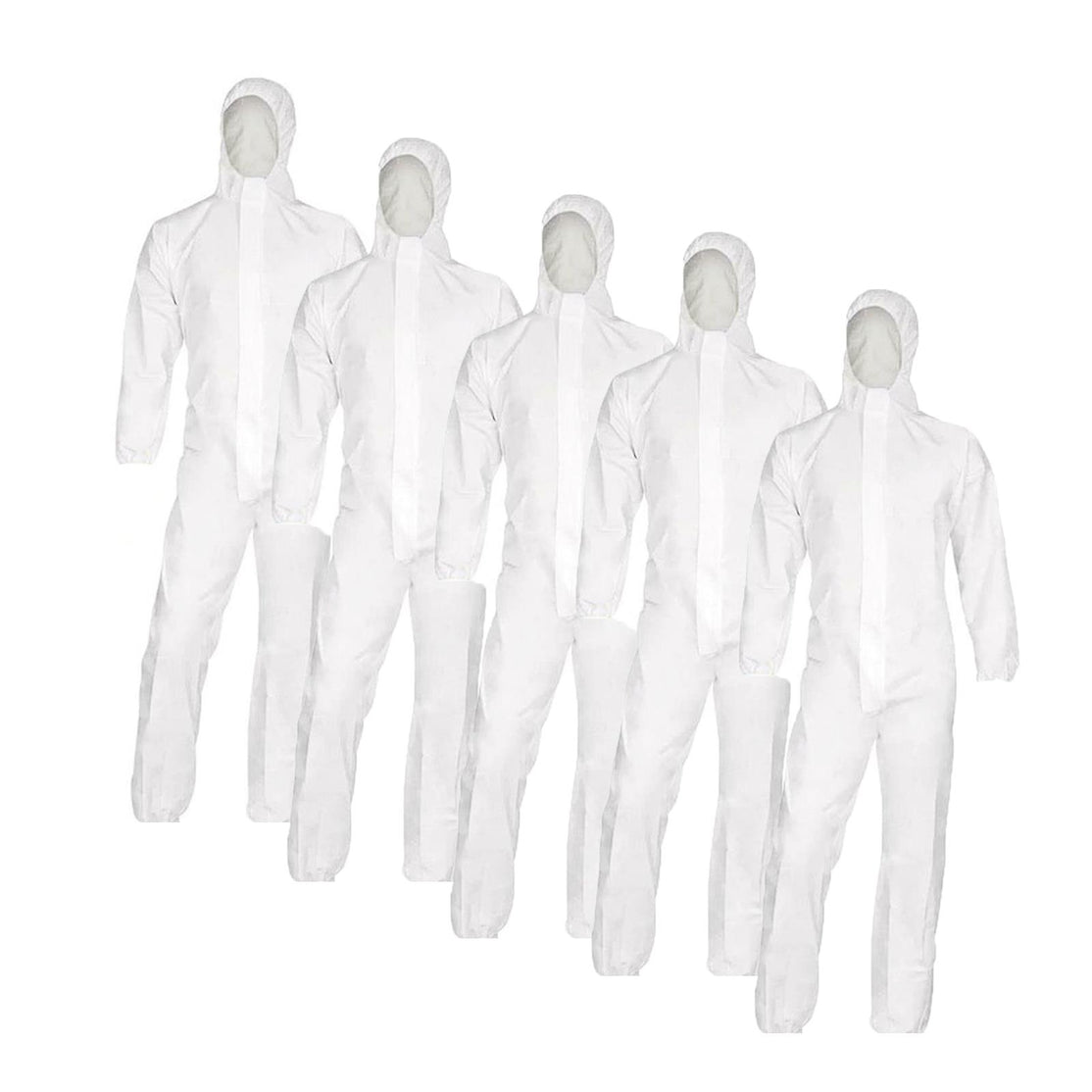 5pcs Disposable Breathable Coveralls Boil Hood Protective Suit With Zip Xxl By Dapetz
