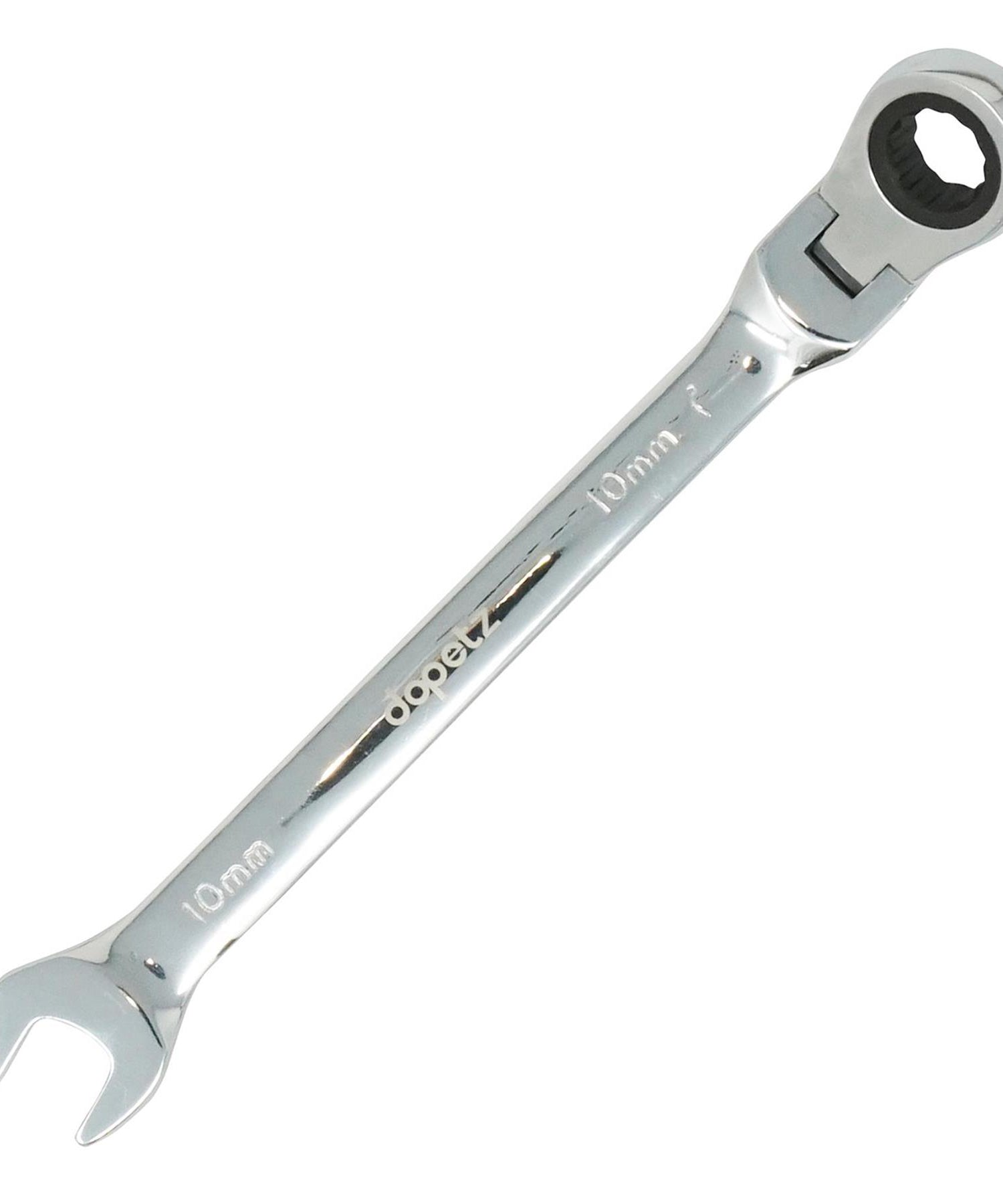 10mm Flexible Head Ratchet Metric Spanner Open End & Ring Chrome Plated for Corrosion Resistance By Dapetz