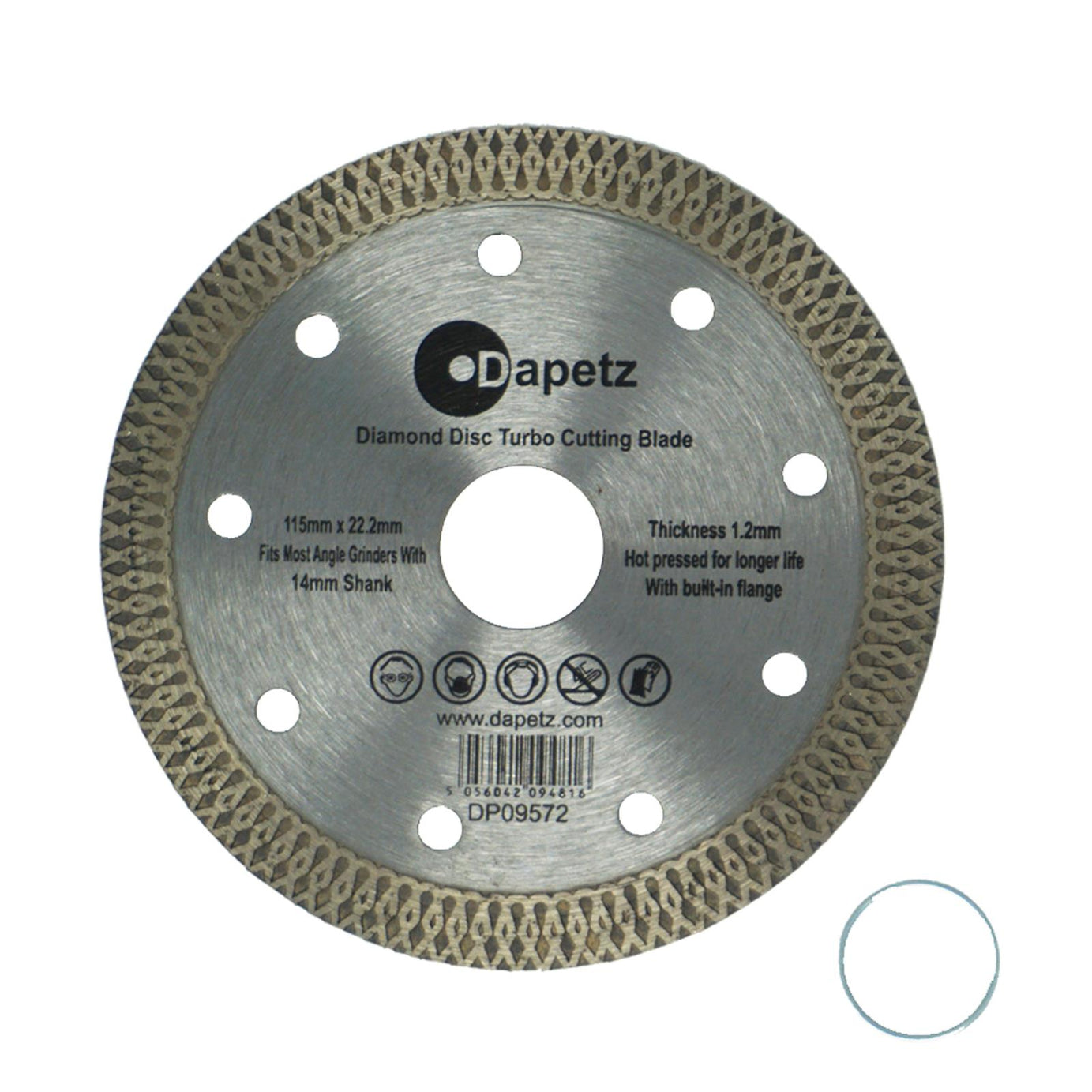 115mm Turbo Diamond Disc Cutting Blade – Thin Wheel for Porcelain, Ceramic & Granite By Dapetz