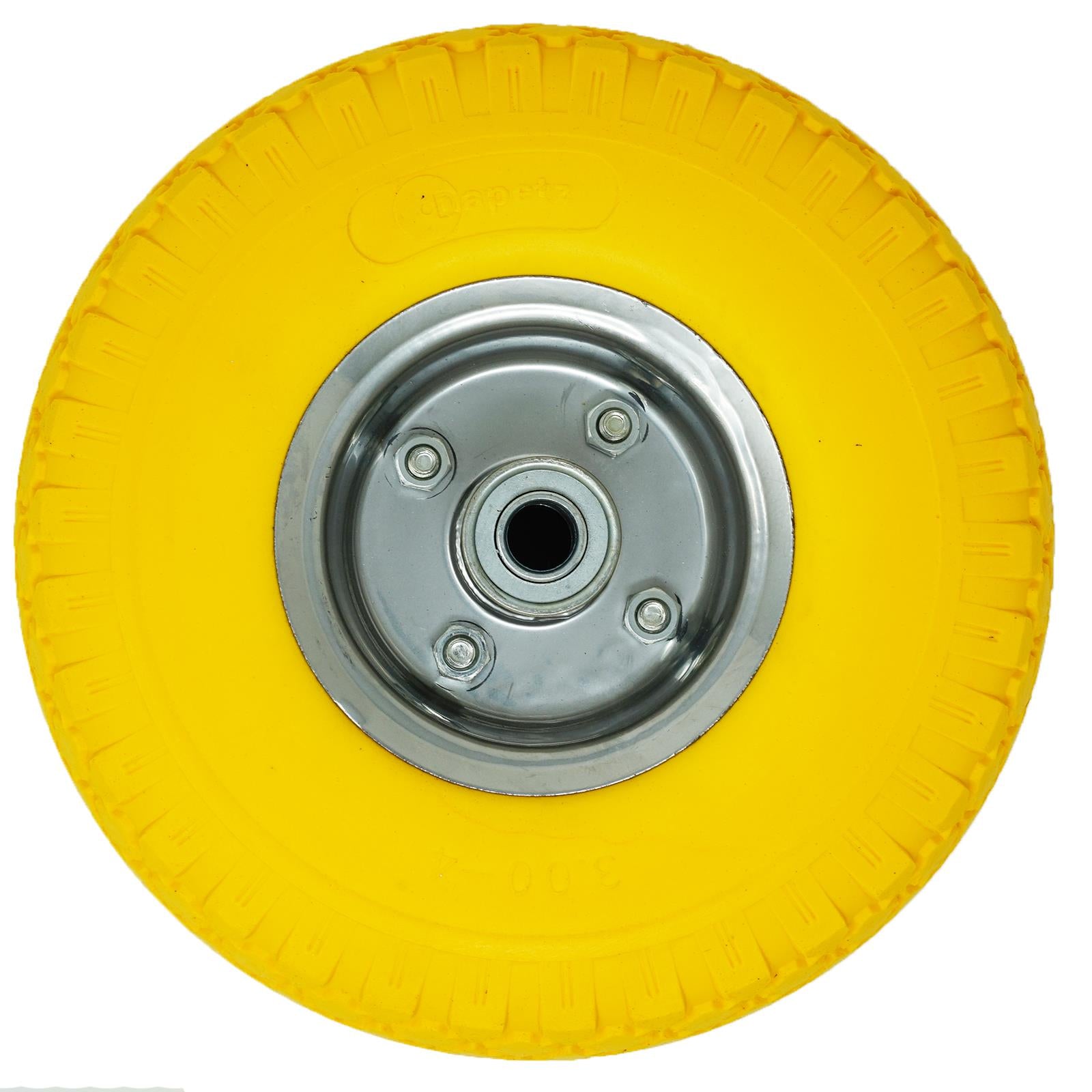 10" Yellow Puncture Burst Proof Sack Truck Trolley Wheel & Axle by Dapetz