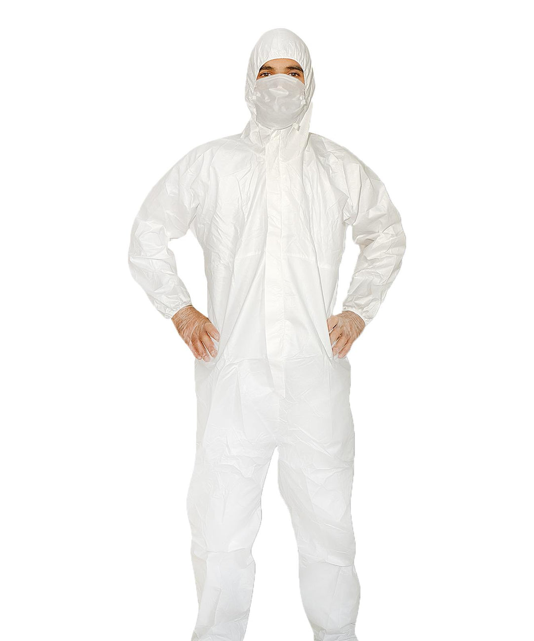 Disposable Breatheable Coveralls Boile Hood Protective Suit With Zip Medium