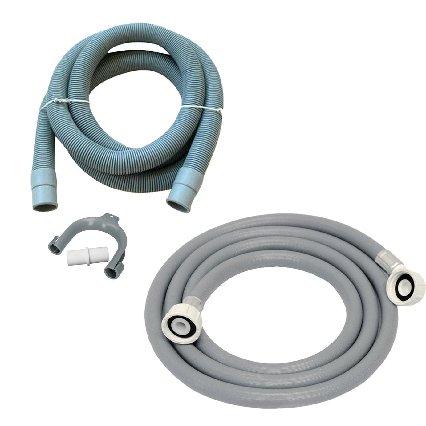 Washing Machine Dishwasher 3M Inlet Pipe Fill Water & Waste Drain Hose Set By Dapetz