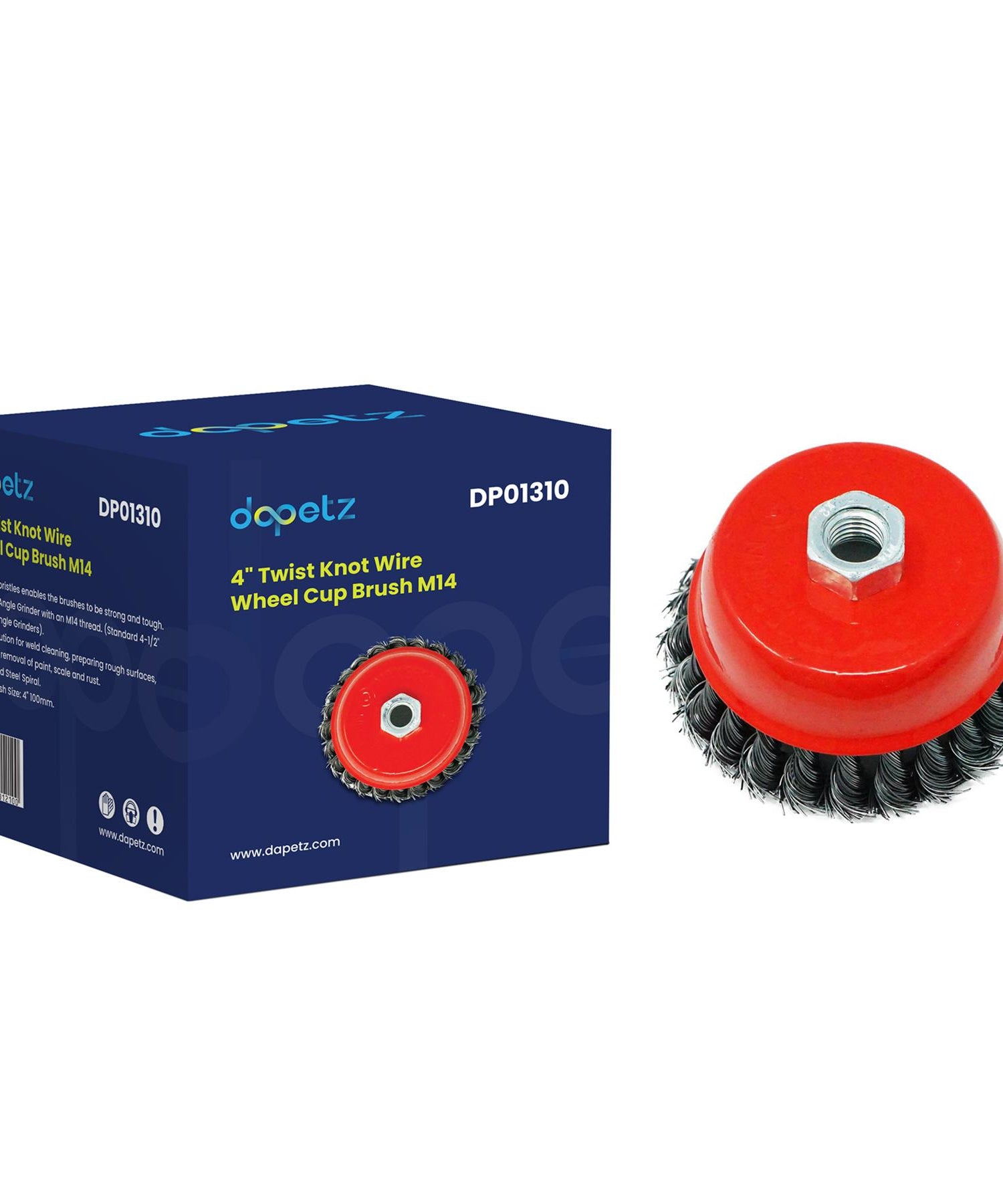 4PCs Twist Knot Semi Flat Wire Wheel Cup Brush Set Kit For 115mm Angle Grinder By Dapetz