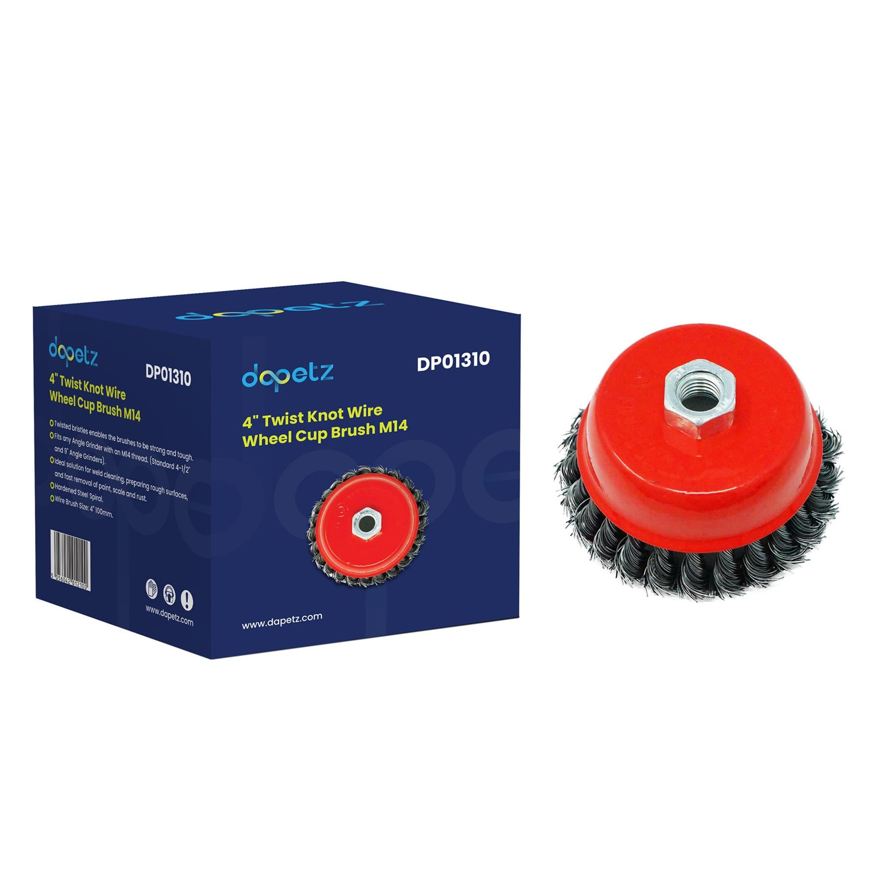 4PCs Twist Knot Semi Flat Wire Wheel Cup Brush Set Kit For 115mm Angle Grinder By Dapetz