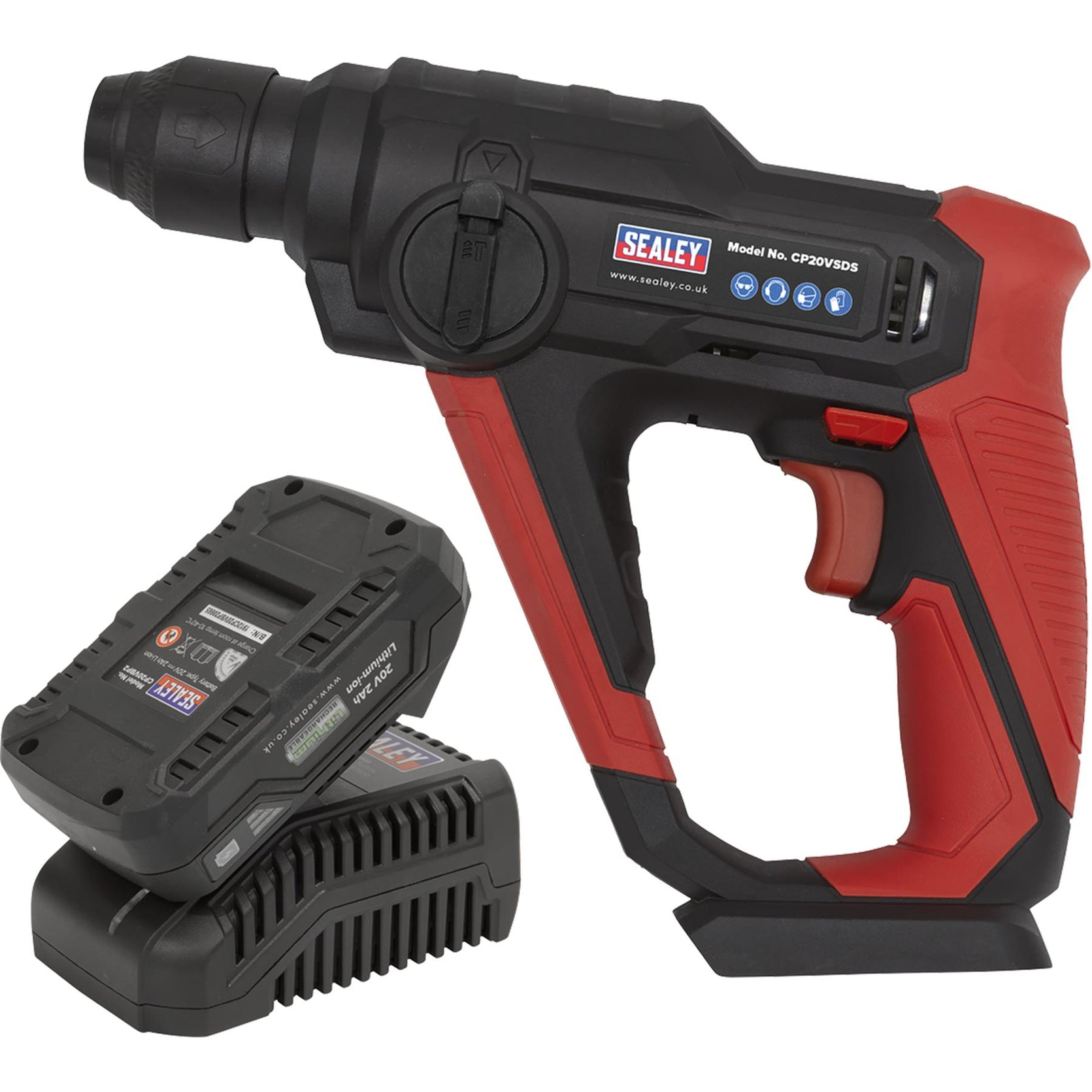 Sealey Cordless Rotary Hammer Drill Kit 20V 2Ah SV20 Series SDS Plus