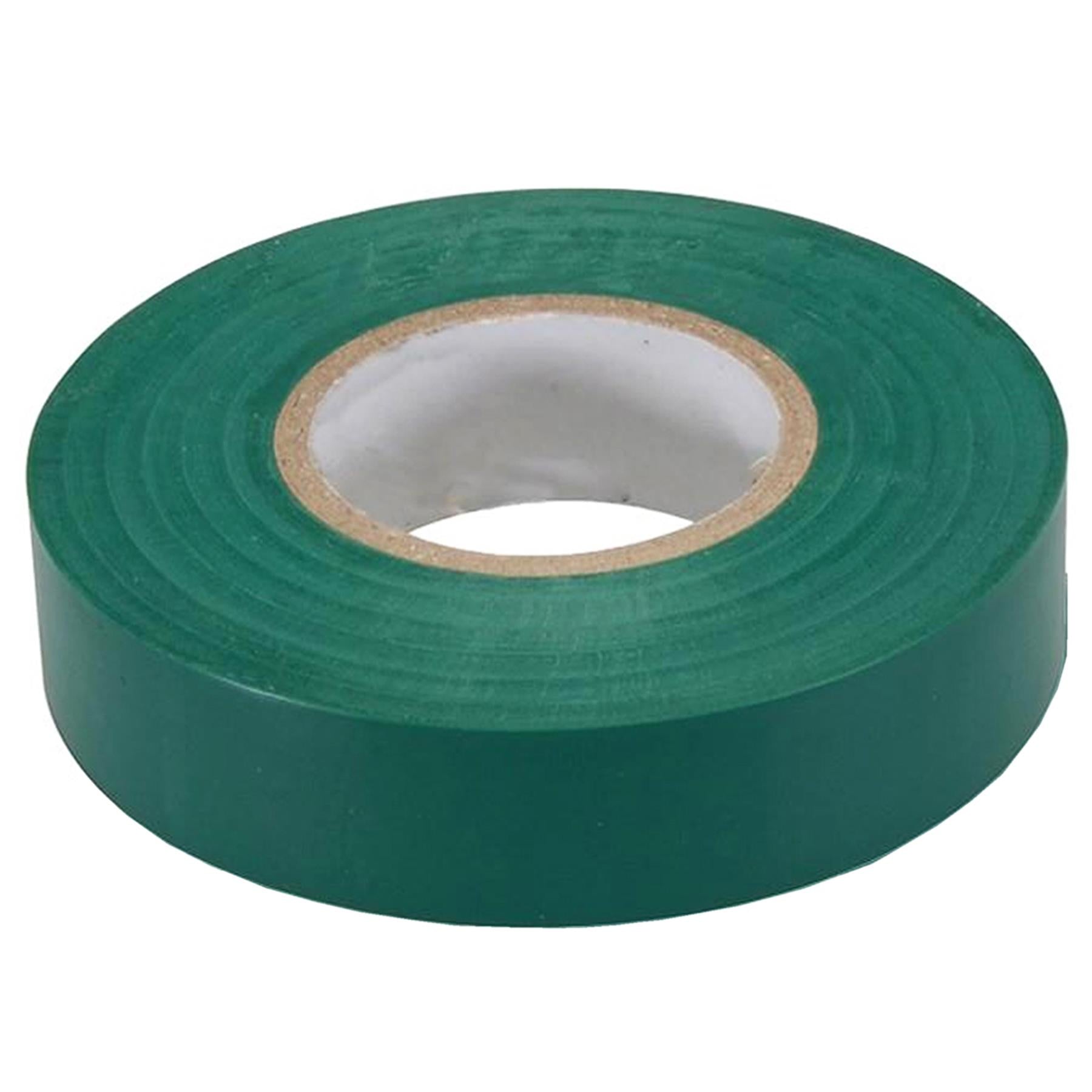 (Pack of 10) Electrical PVC Insulation Tape 22m Flame Retardant Rolls Green by Daptez