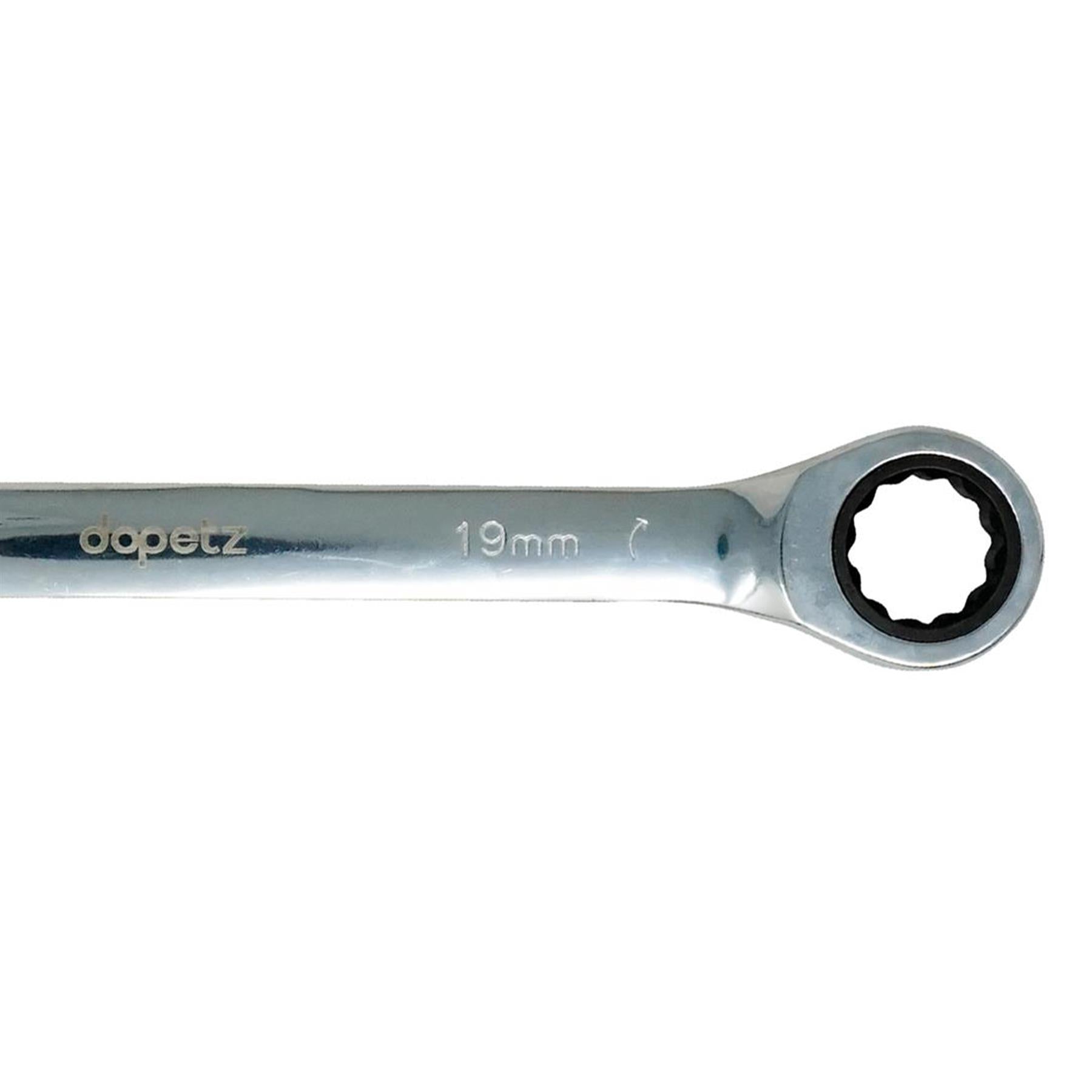 Fixed Head Ratchet Metric Spanner Open End Ring Combination 19mm