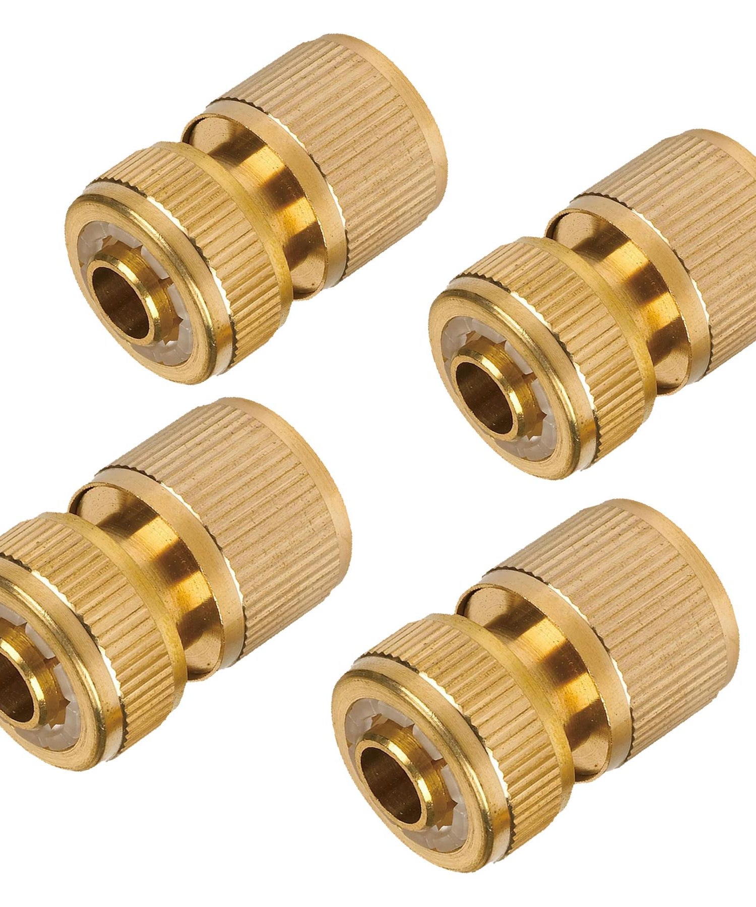Brass Tap Connector 4pcs 1/2" Female Quick Connector Water Fit Hose Pipe Tap