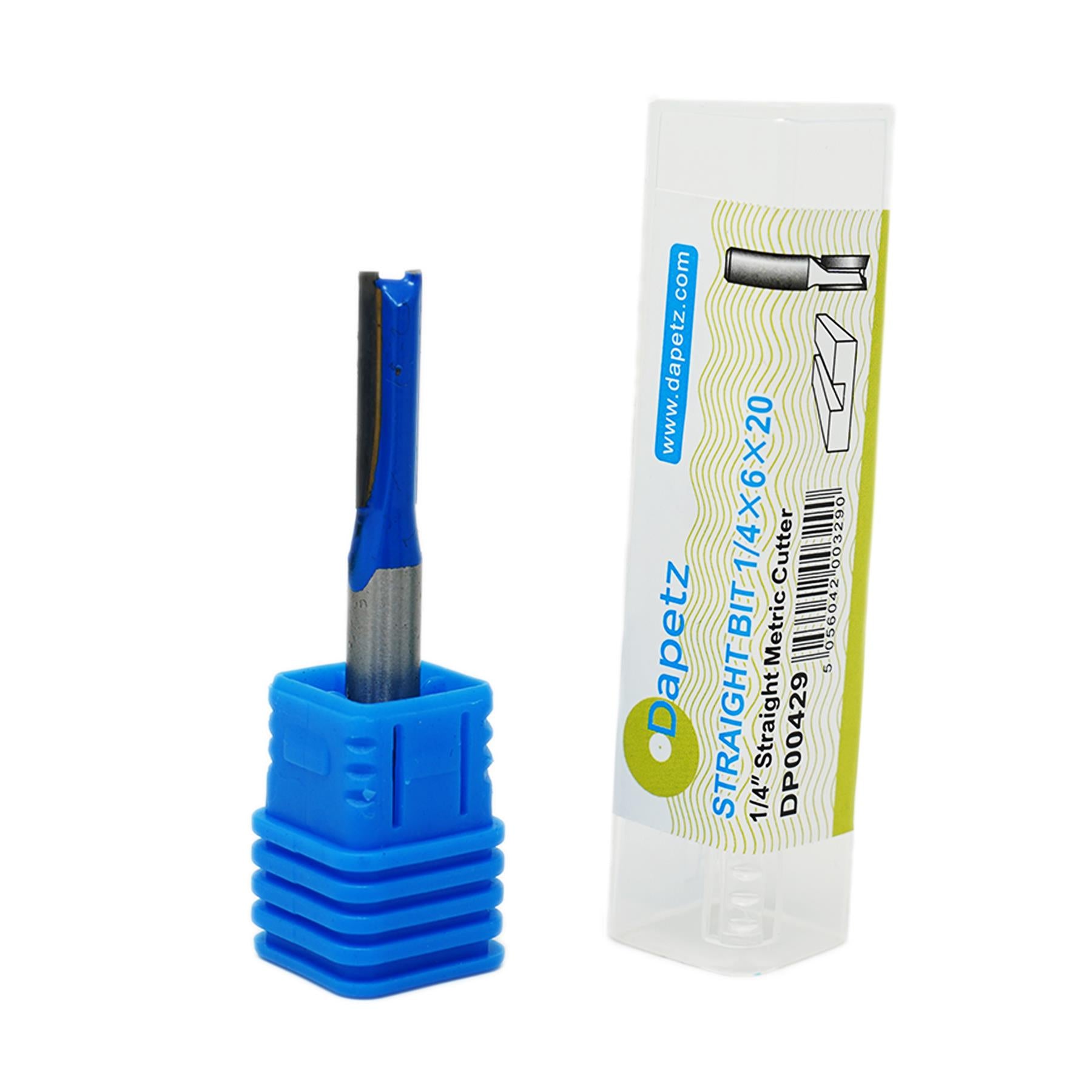 Shank Straight Metric Router Cutter 1/4" 6mm x 20mm Bit by Dapetz - Dapetz