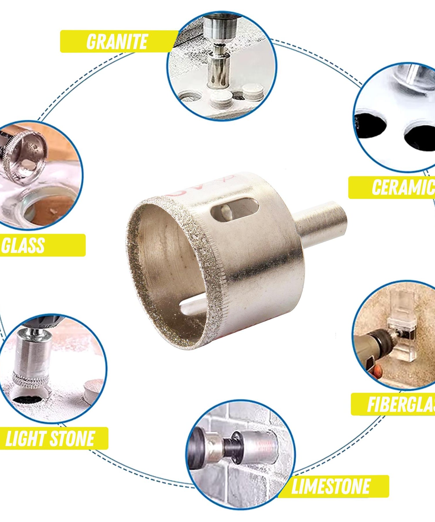 Diamond Holesaw Ceramic Tile Tiling Drill Bit Hole Cutter Cutting Tool 40mm By Dapetz - Dapetz