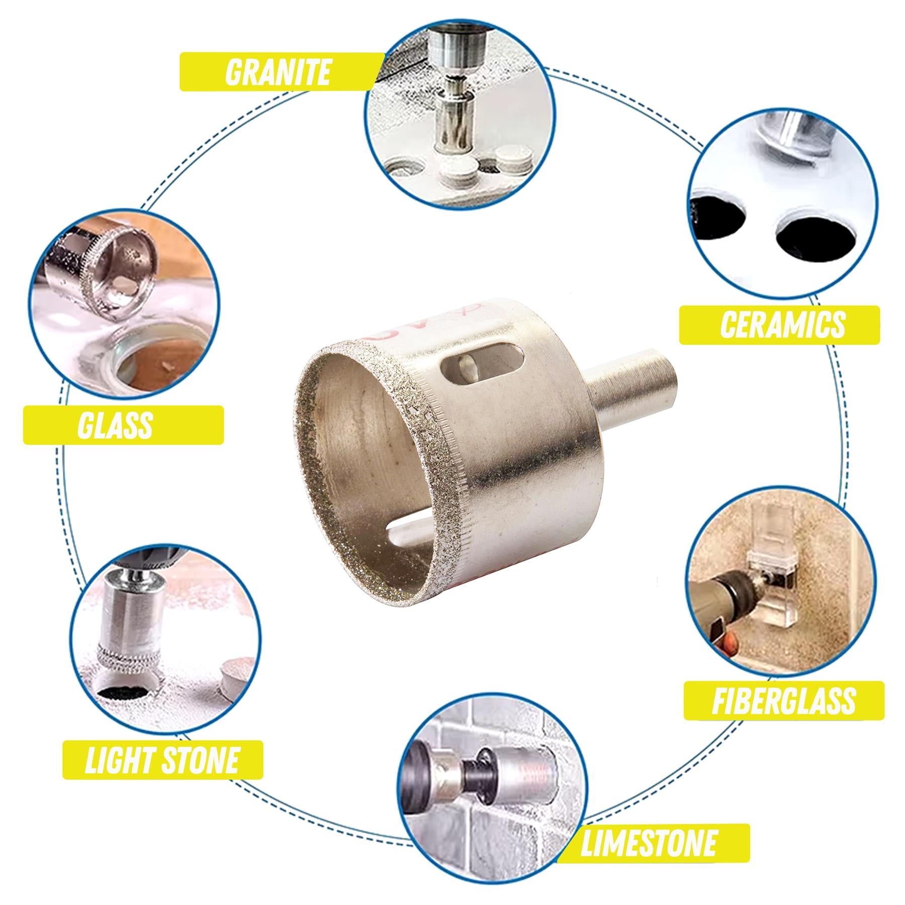 Diamond Holesaw Ceramic Tile Tiling Drill Bit Hole Cutter Cutting Tool 40mm By Dapetz - Dapetz