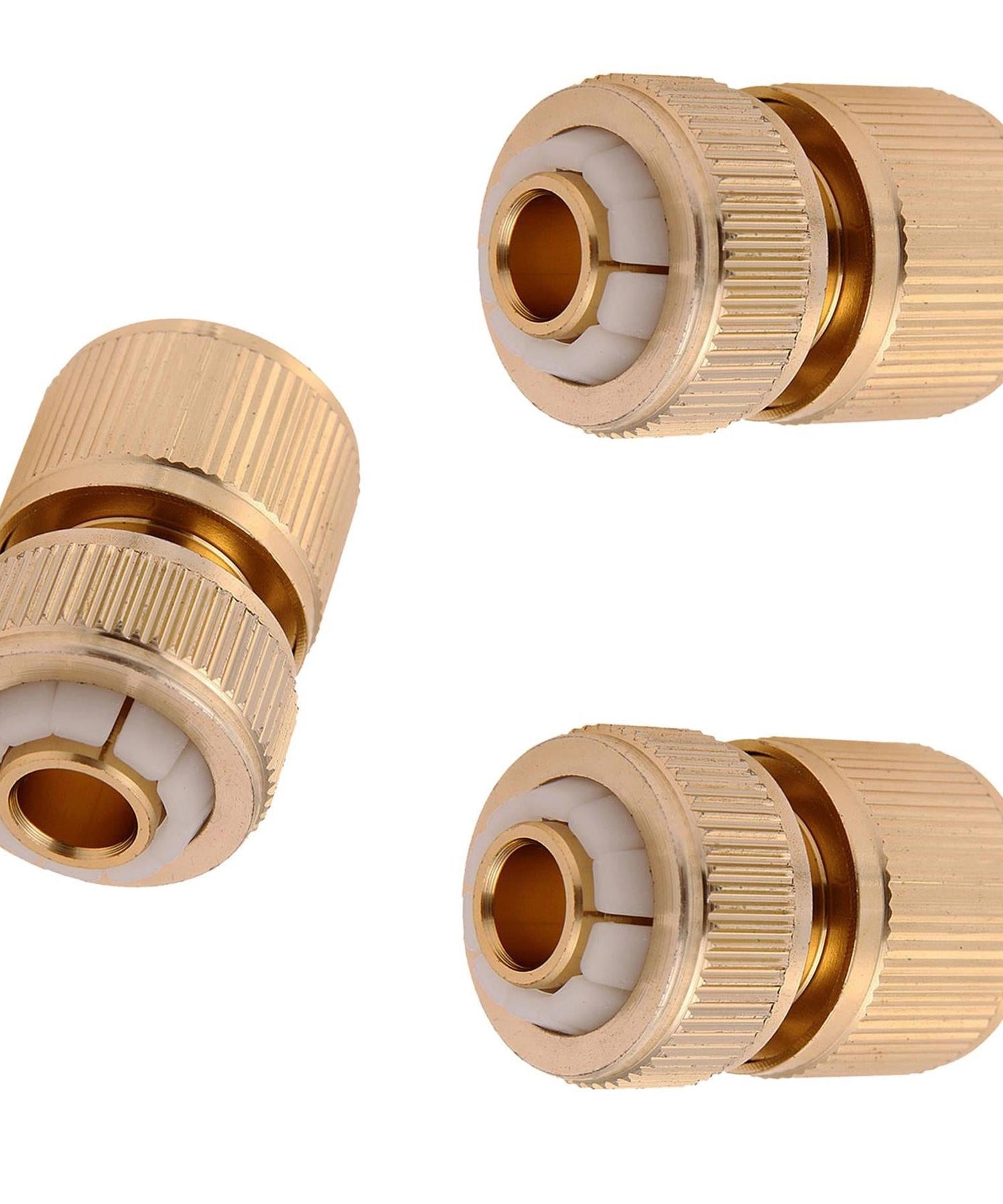 3pk Brass Hose Quick Connector Female Quick Fit To 1/2" Compression