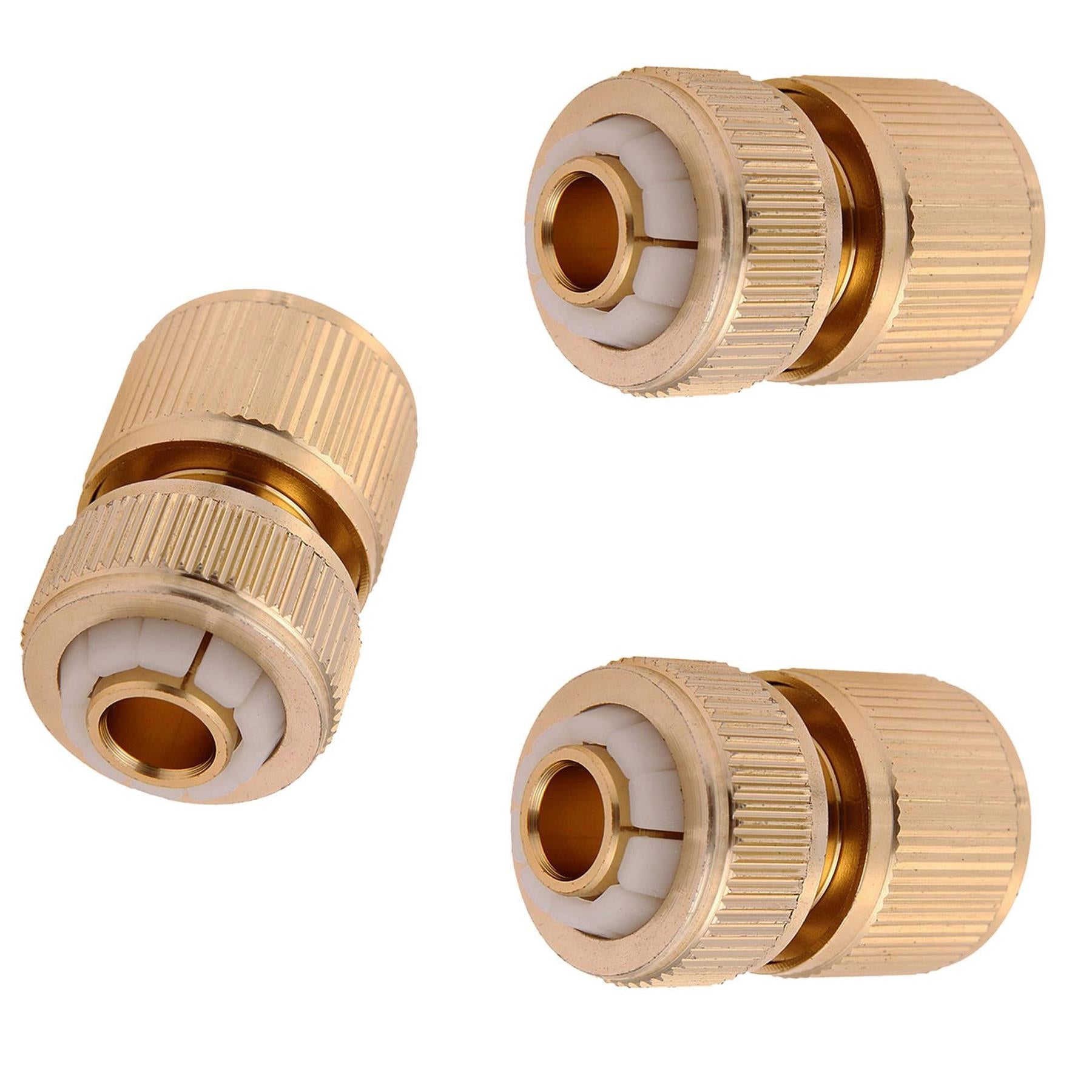 3pk Brass Hose Quick Connector Female Quick Fit To 1/2" Compression