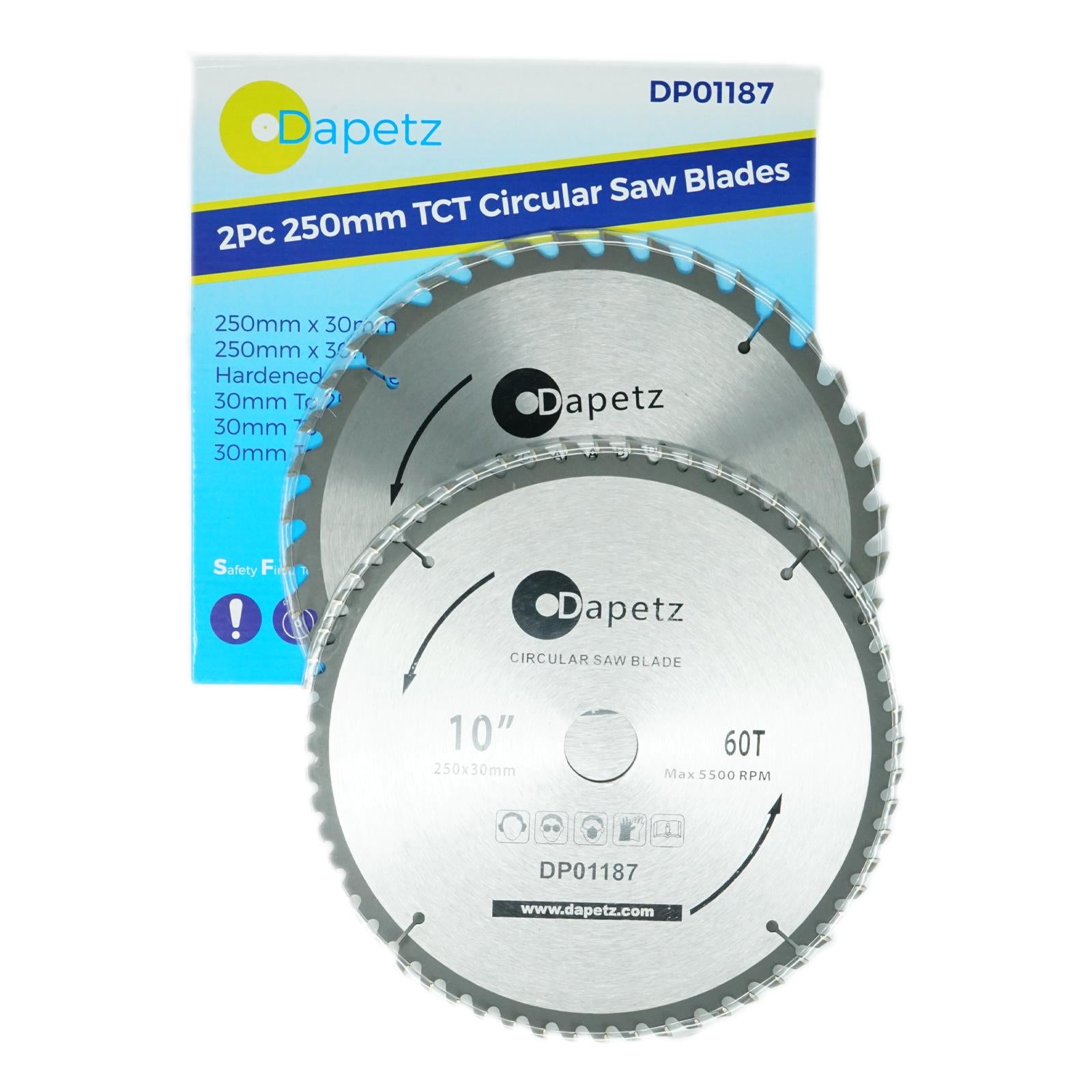 Circular Saw Blades 250mm 40 Teeth & 60 Medium/Fine Finish TCT Saw Disc Blades