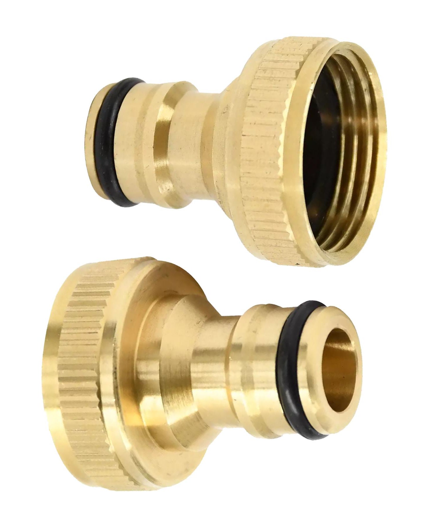 2x Brass Hose Tap Connector 3/4" Threaded Garden Water Pipe Adaptor Fitting By Dapetz
