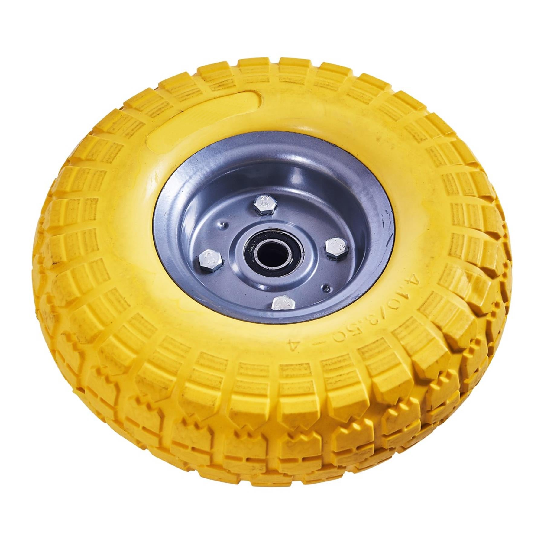 10" Yellow Puncture Burst Proof Sack Truck Trolley Wheel & Axle by Dapetz