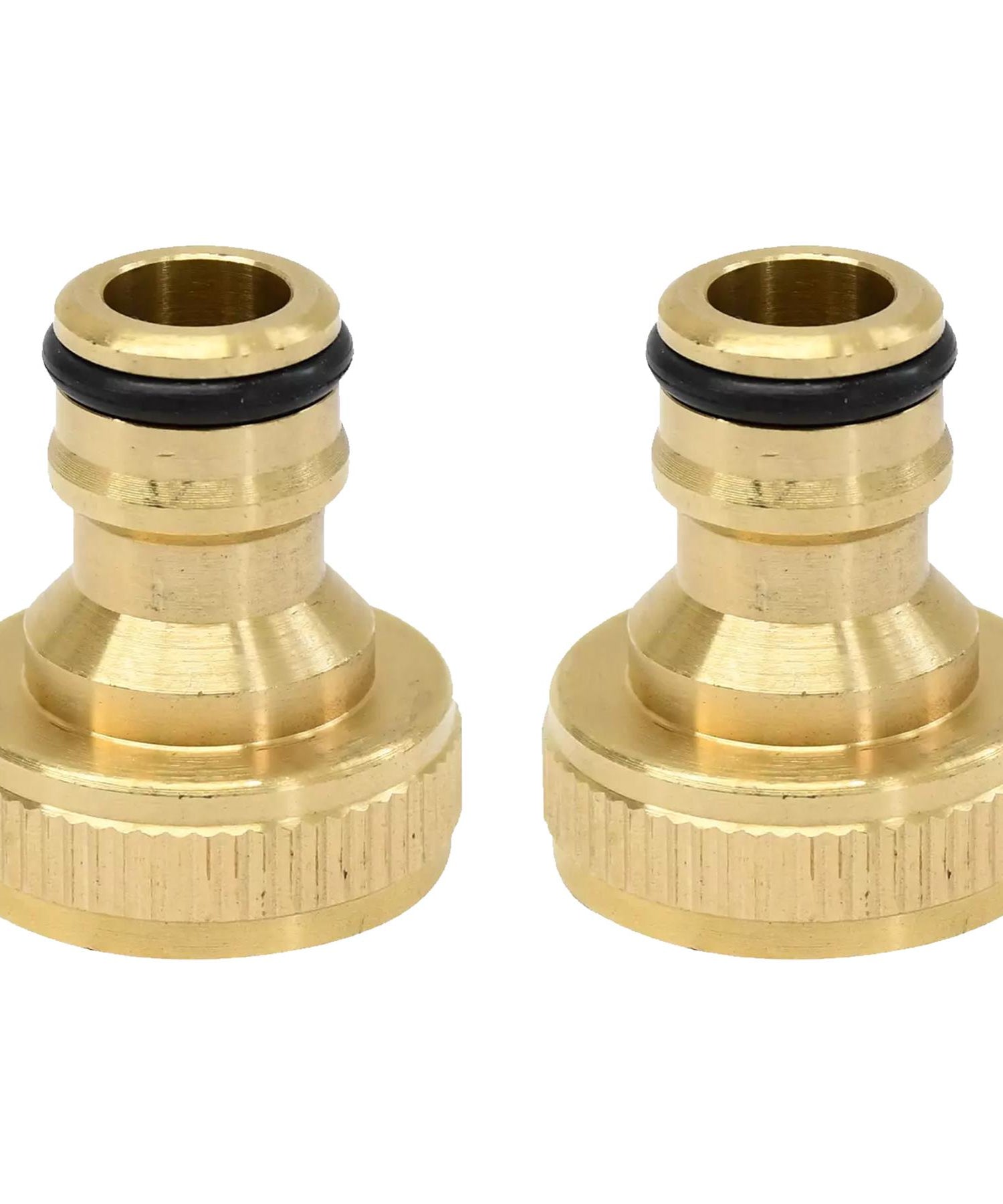 2x Brass Hose Tap Connector 3/4" Threaded Garden Water Pipe Adaptor Fitting By Dapetz