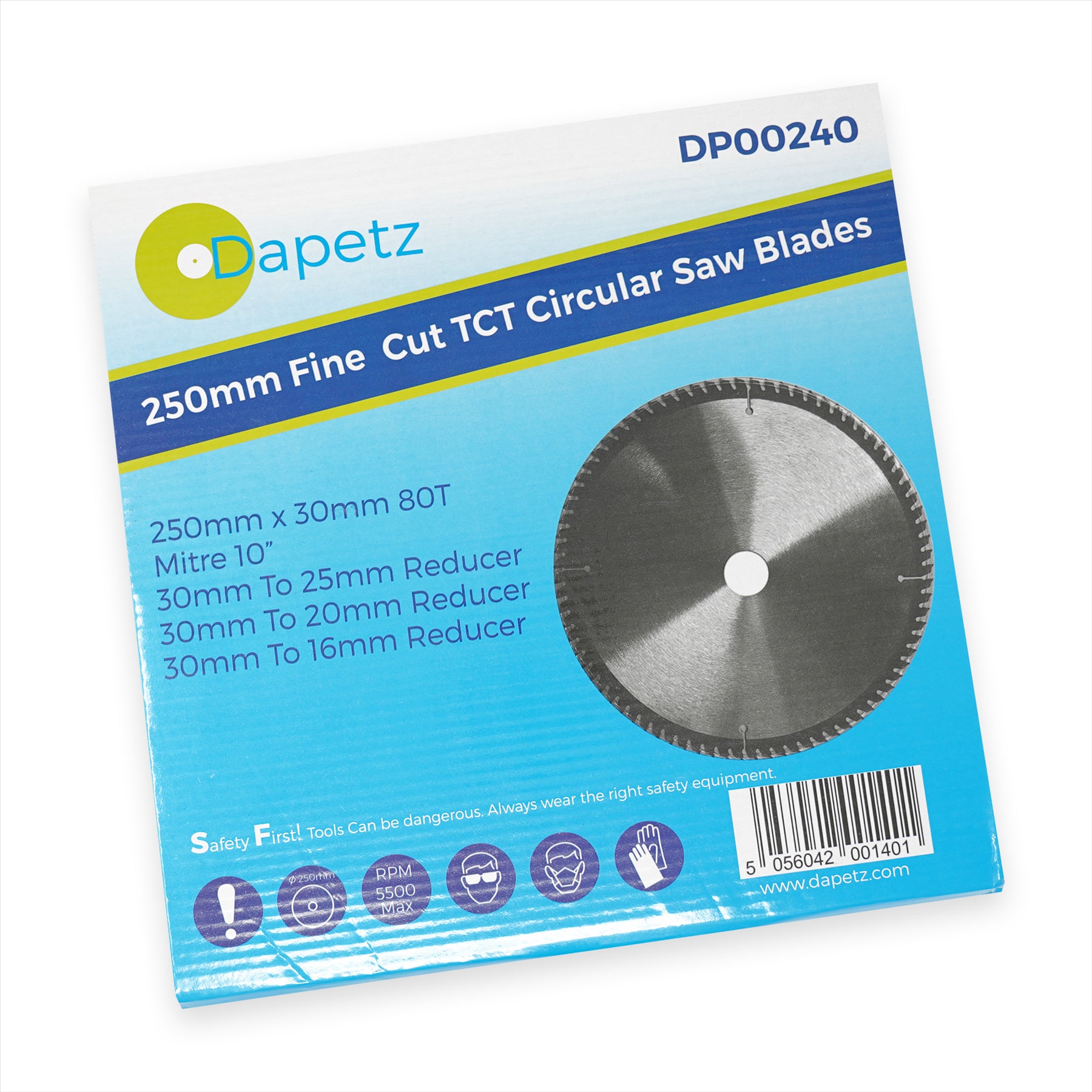 Circular Saw Blade 30mm Bore 25mm 20mm 16mm Rings Mitre 10" 80T Fine Cut 250mm by Daptez