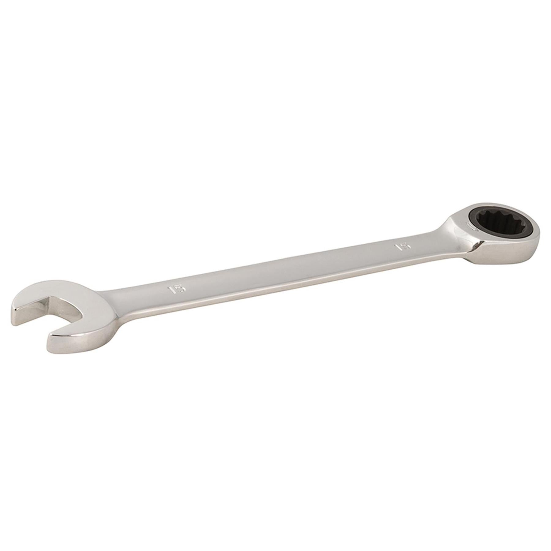 Fixed Head Ratchet Metric Spanner – Open-End Ring Combination, 15mm By Dapetz - Dapetz