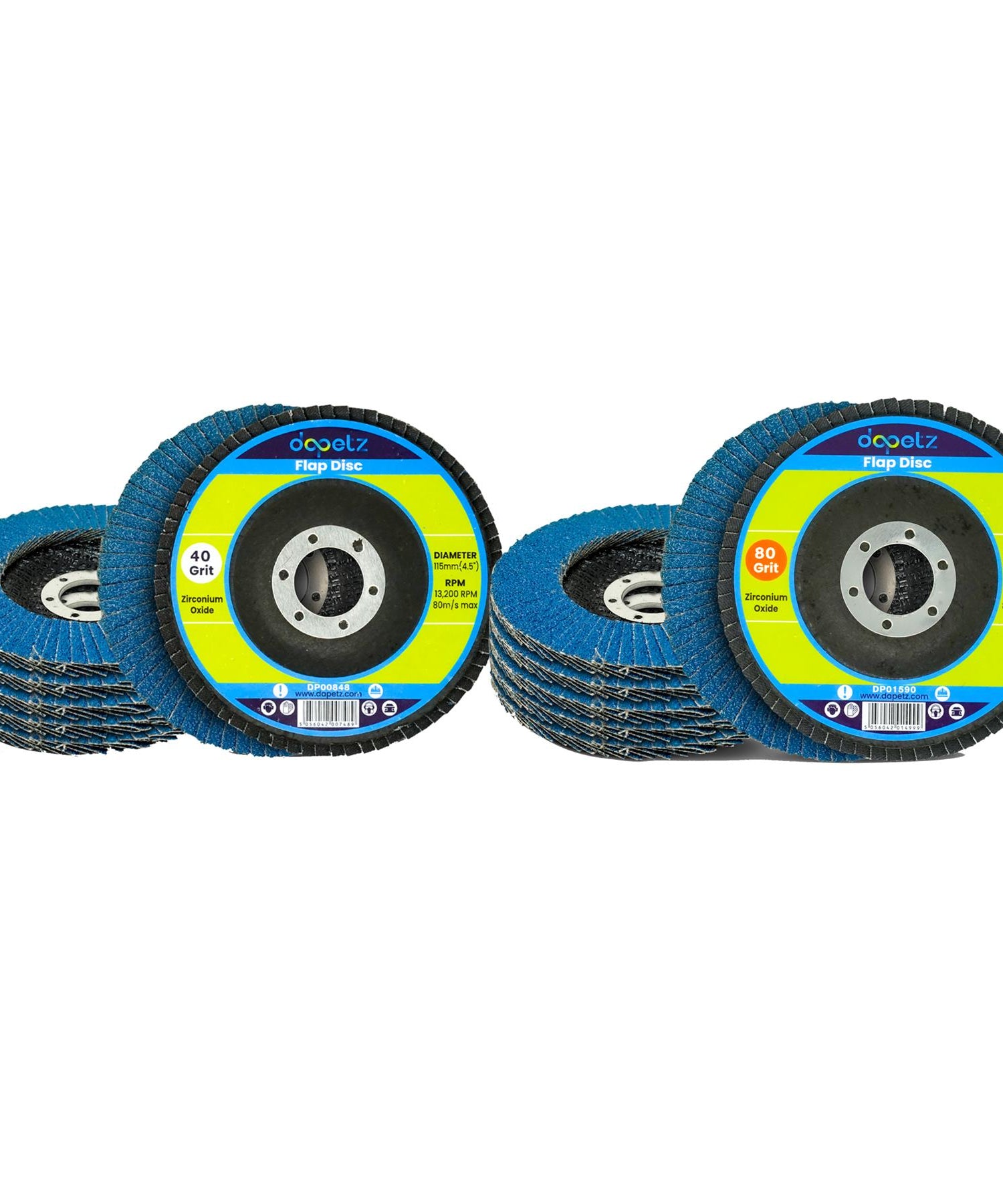 10pcs Flap Grinding Sanding Discs 115mm 4.5" 40/80 Grit Angle Wheel by Dapetz